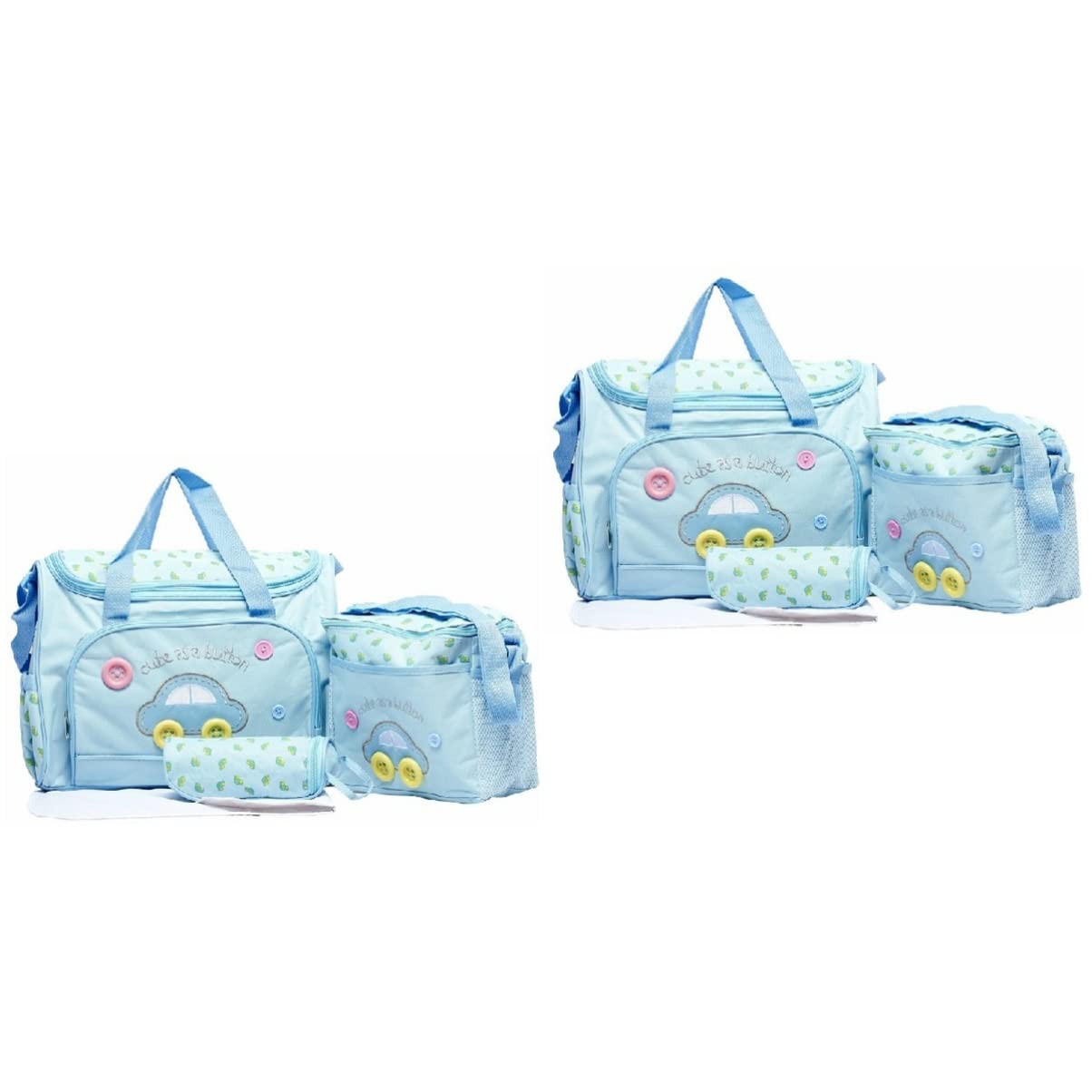 BESTonZON 2-Pack Waterproof Diaper Bags for Baby Changing - Compact Nappy Changing Bag Purse with Multiple Pockets, Perfect for Travel, Daycare & Nursery Essentials Organization