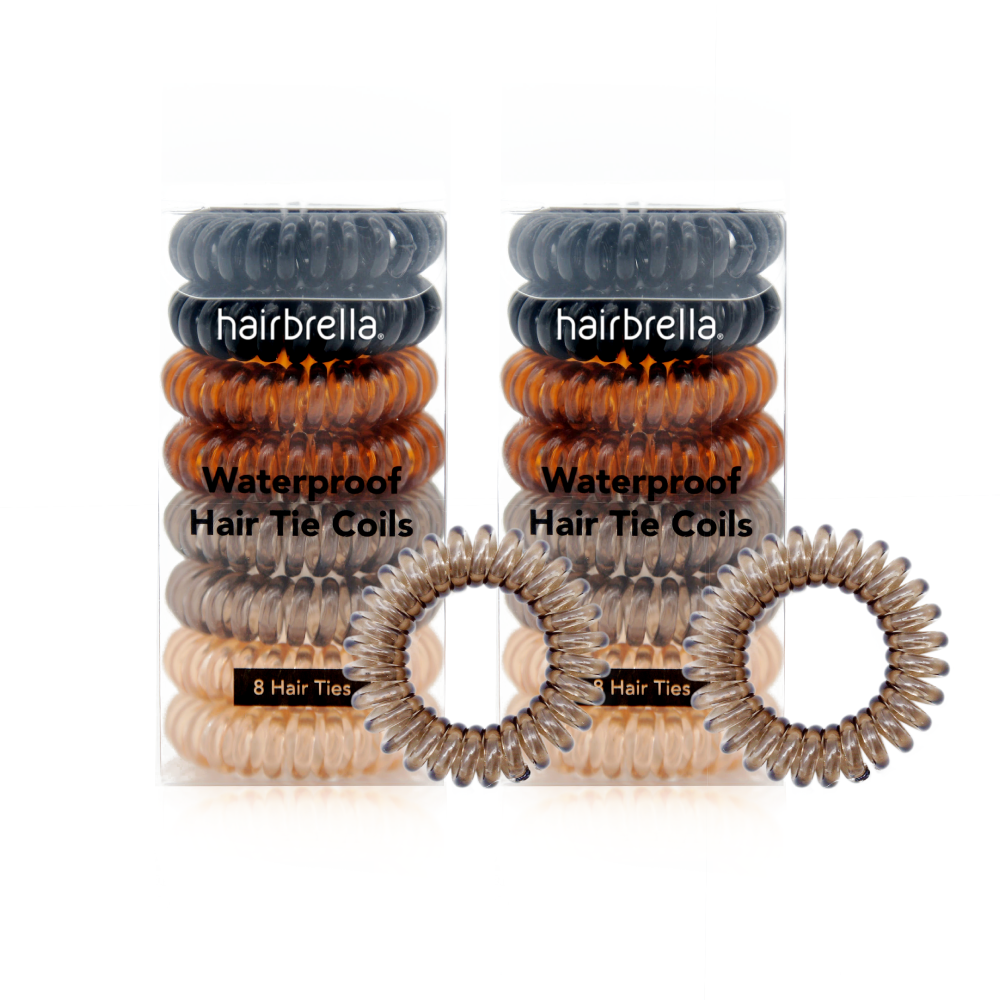 Waterproof Spiral Hair Ties Bundle - 12 Pack No Damage Hair Bands for Women & Girls - Perfect for Swimming, Workouts, and Everyday Use