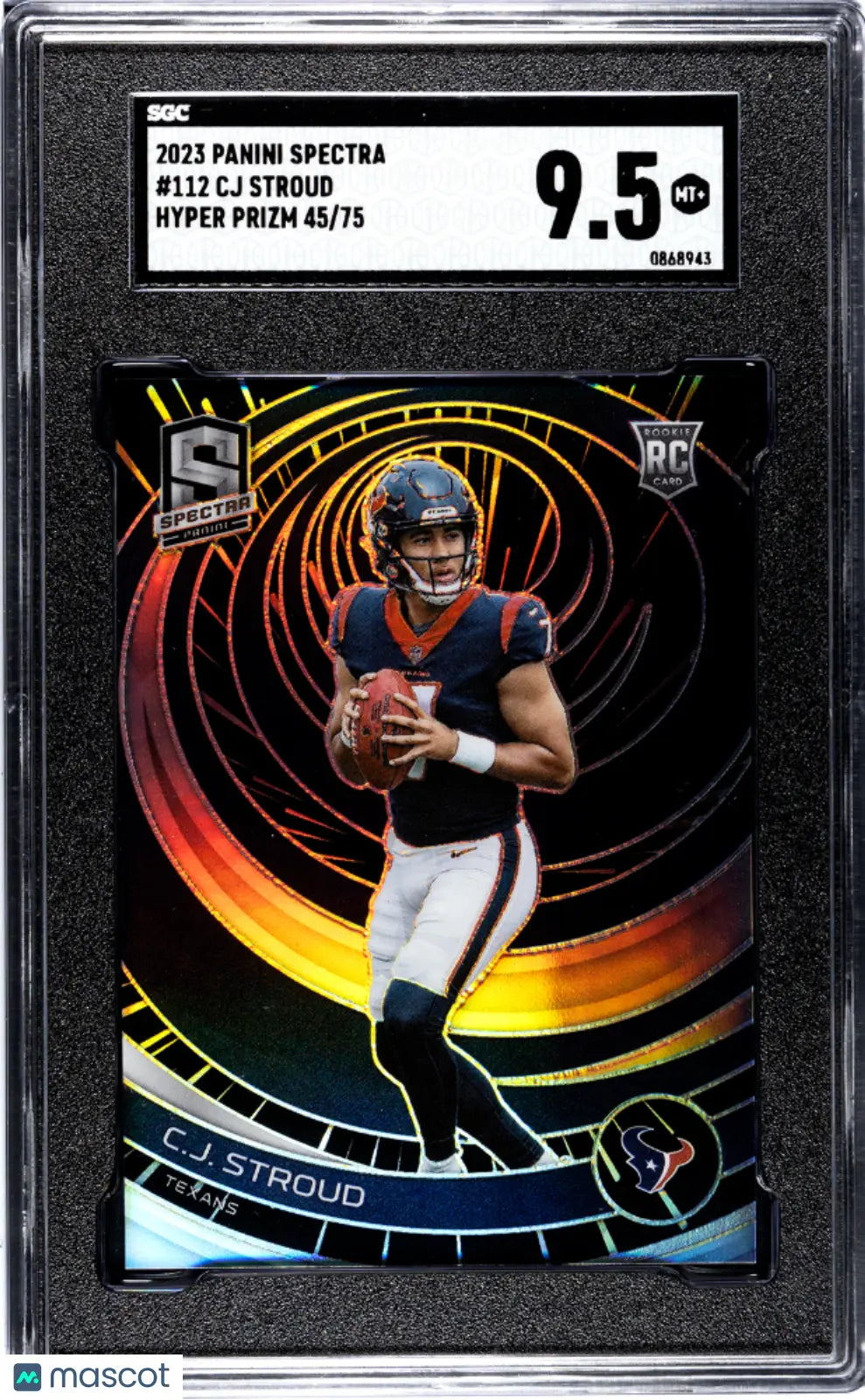 2023 Panini Spectra Football CJ Stroud Rookie Card Hyper Prizm SGC 9.5 /75 - Rare Collectible for Sports Fans & Memorabilia Enthusiasts - Perfect for Display, Investment & Trading