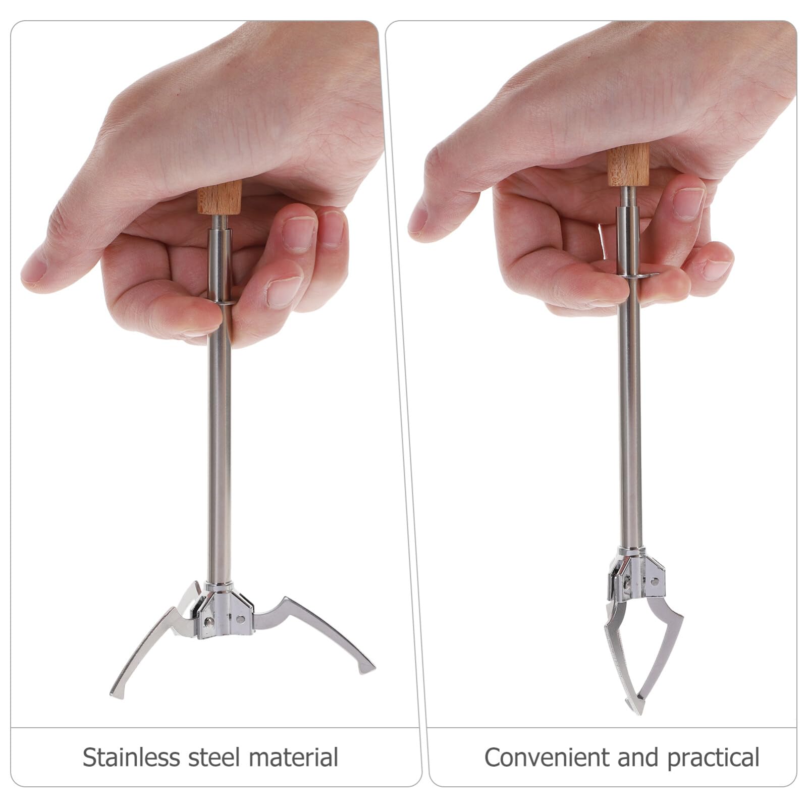 Premium Stainless Steel Ice Tongs - Claw Shape Ice Cube Tongs for Serving Food, Fruits, Cocktails, BBQ & Parties (Silver) | Durable Bar Accessories for Home & Commercial Use
