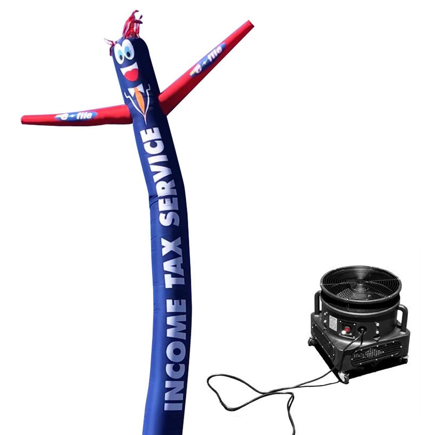 Blue Inflatable Tube Man - 18ft Tall Air Powered Waving Puppet with Blower Motor | Tax Season Advertising & Business Promotion | Perfect for Car Dealerships, Grand Openings & Outdoor Events