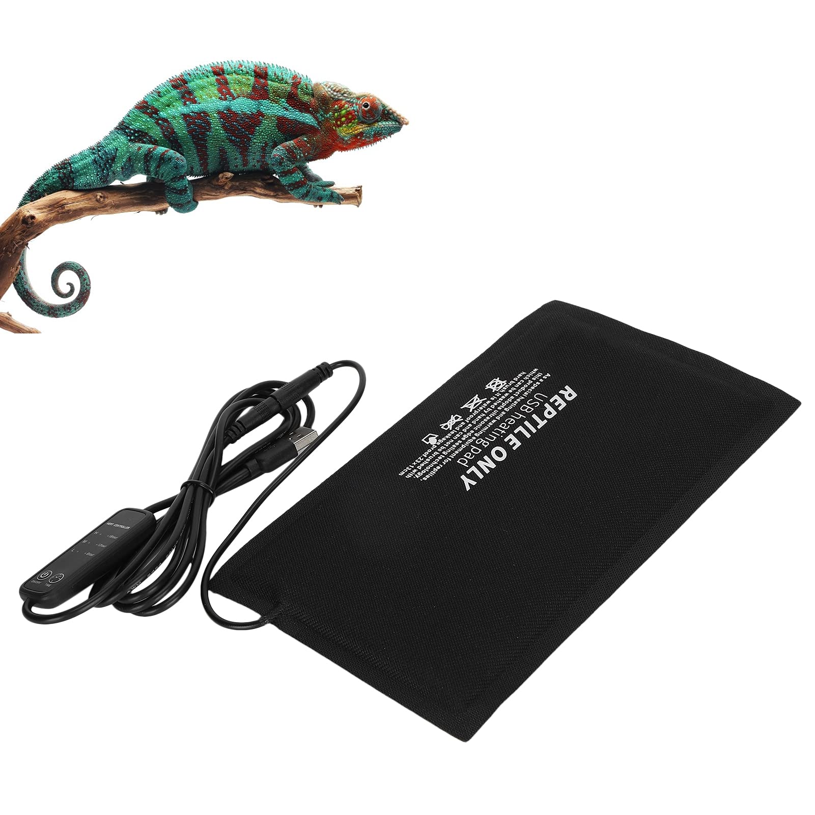 Reptile Heat Pad - Waterproof Heating Mat for Turtles, Snakes, Lizards & Small Pets | Thermostat Controlled Safe Warming Solution for Terrariums, Vivariums & Pet Habitats | Perfect for Cold Climates & Nighttime Use