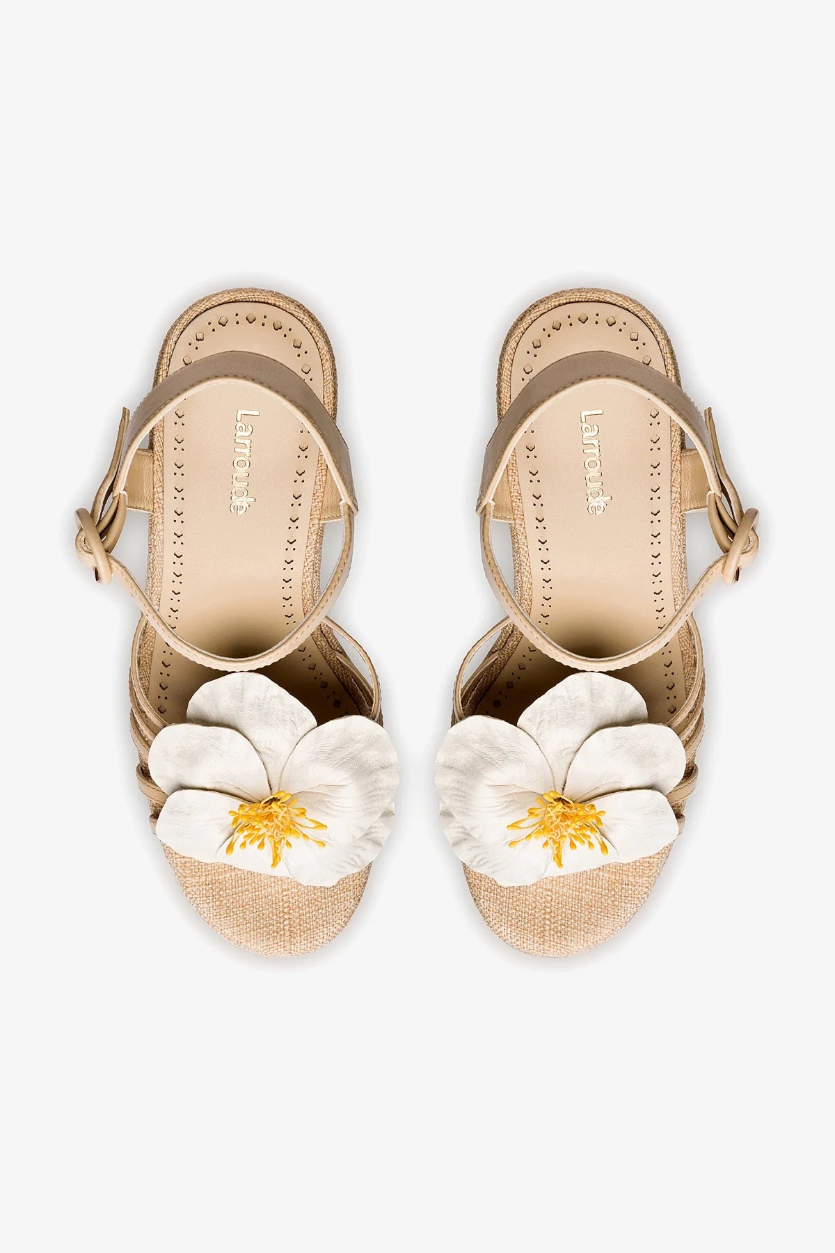 Magnolia Wedge Sandals in Ivory Leather - Comfortable Women's Casual Shoes for Summer Outfits & Beach Wear