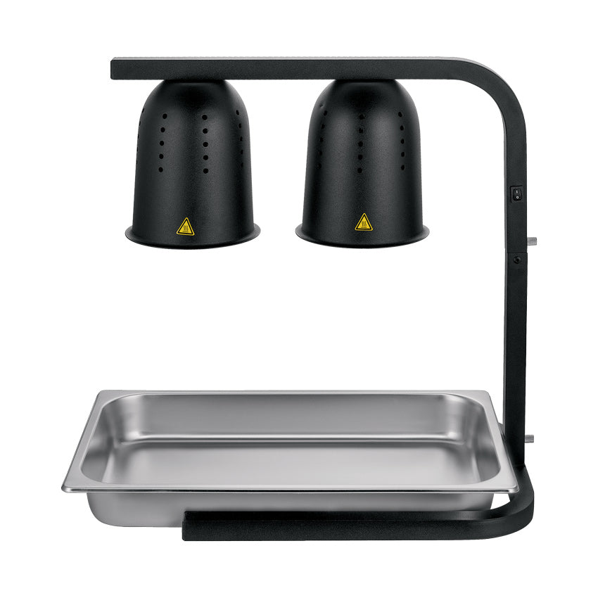 Nella Countertop Dual Heat Lamp Food Warmer with 250W Bulbs - Commercial Grade Kitchen Appliance for Restaurants, Buffets & Catering - Perfect for Keeping Pizza, Burgers & Meals Warm (Black)