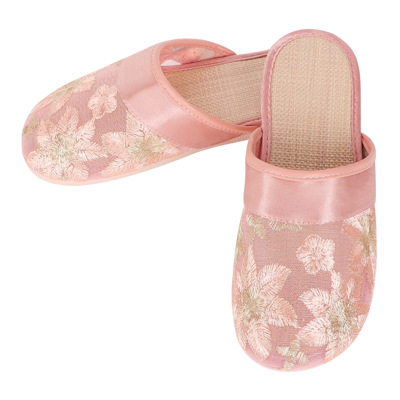 XGOPTS Women's Floral Mesh Slippers - Breathable Summer Sandals for Women & Girls | Lightweight Indoor House Slides | Perfect for Home, Spa, Beach & Lounging