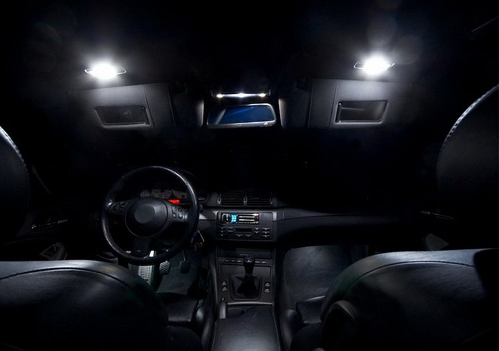 2 Pack White Full LED Sunvisor Vanity Mirror Lights for BMW E88 E93 F32 1 3 4 Series - Premium Interior Lighting Upgrade for Night Driving & Makeup Application