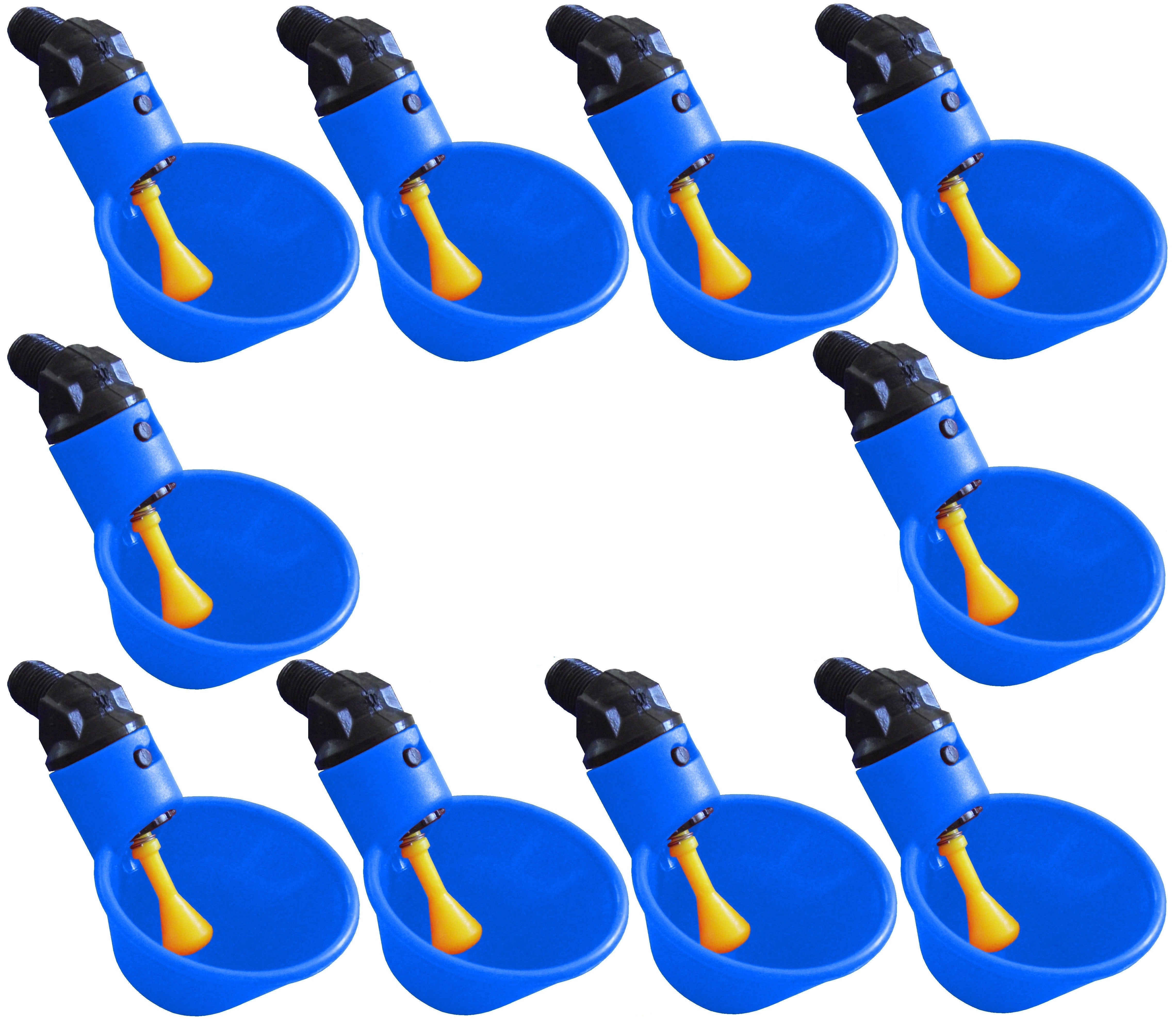 Automatic Poultry Waterer - Blue Cup-Style Chicken Drinker for Coops, Farms & Backyard Flocks - Durable & Leak-Proof Design