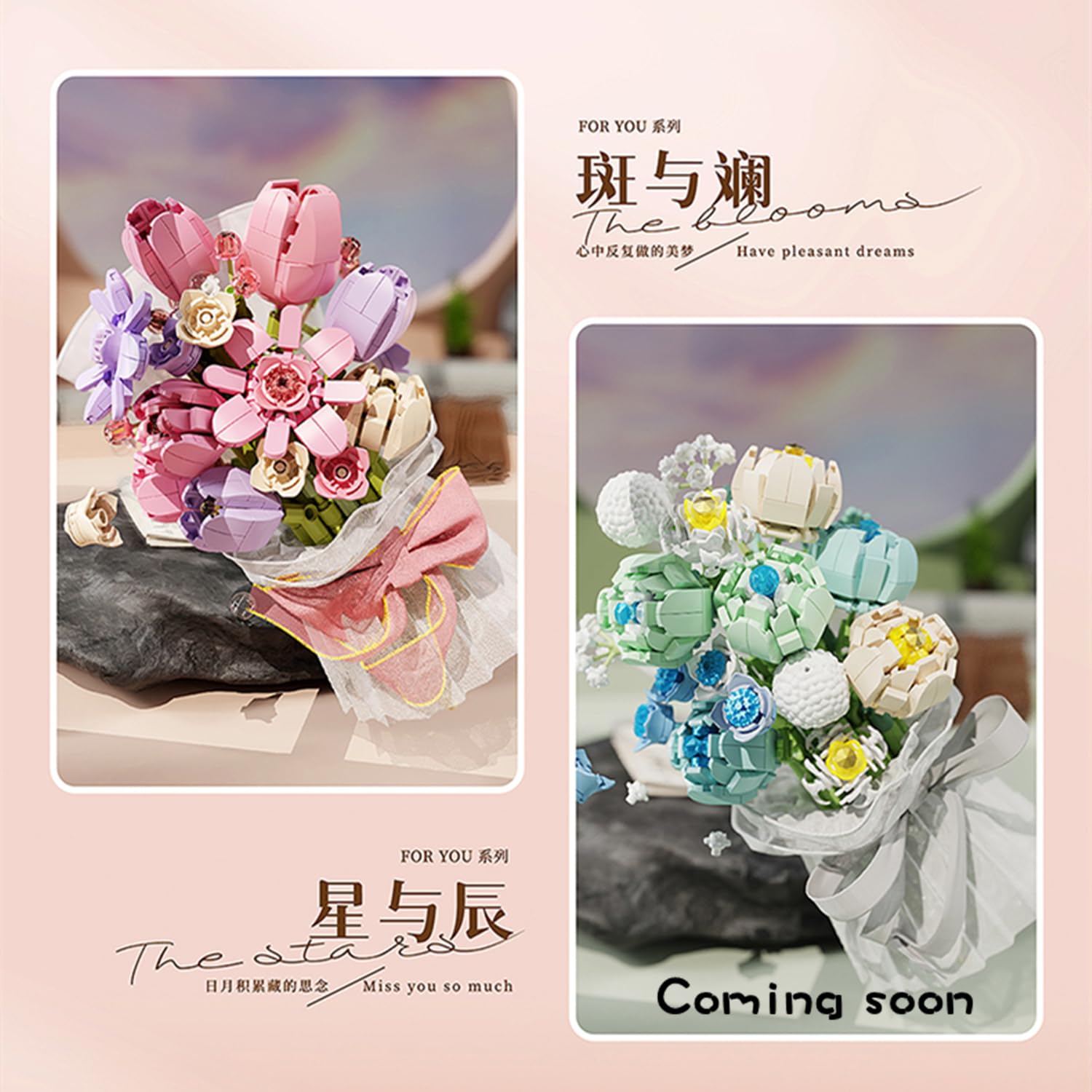 DIY Mini Bricks Flower Bouquet Building Set - Unique Home Decoration Artificial Flowers for Girls Ages 8-12 | Botanical Collection Gift Idea for Birthdays & Room Decor | Creative STEM Toy (Not Lego Compatible) 8042016