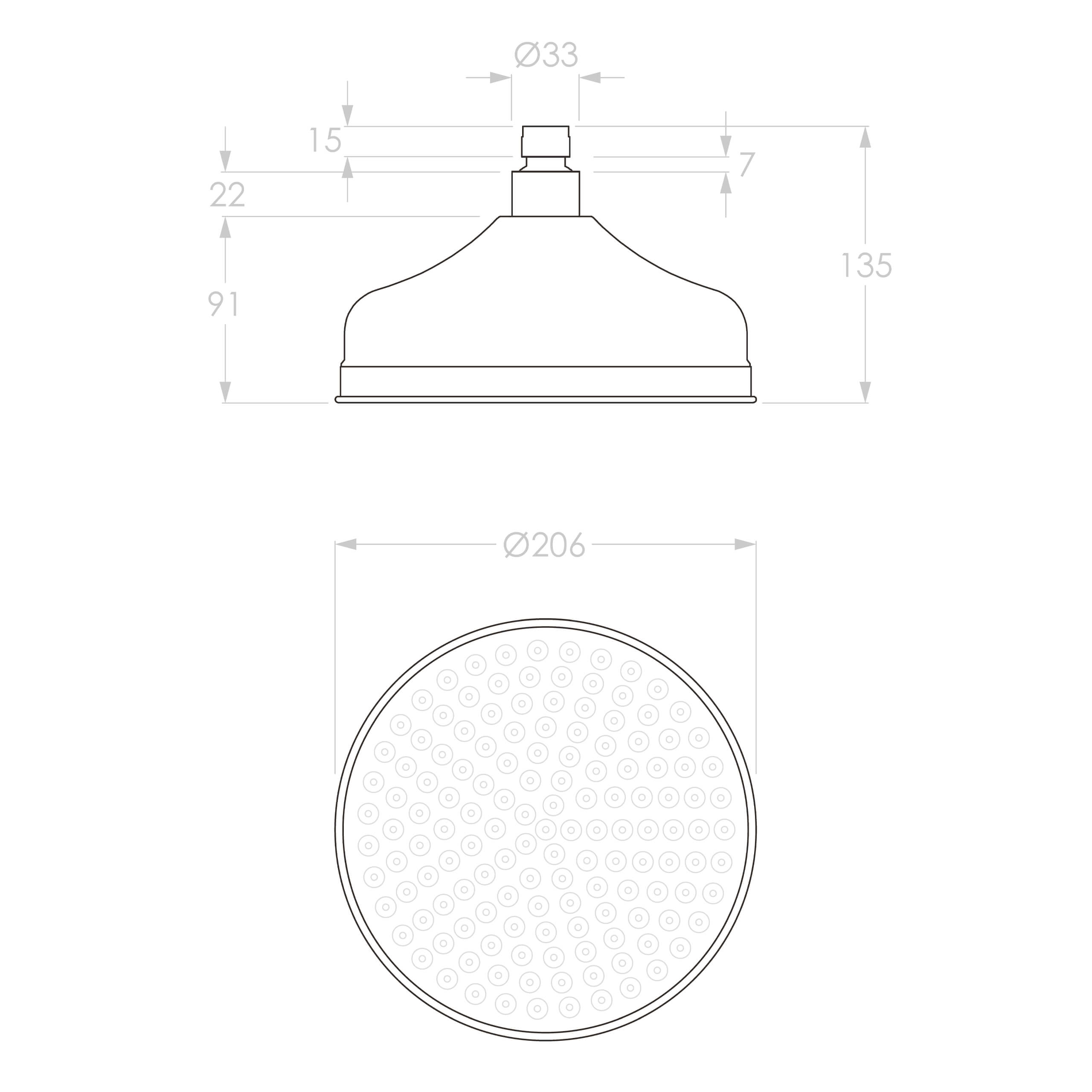 ADP Eternal Shower Head Chrome Finish - High Pressure Water Saving Bathroom Shower Rose for Spa-Like Experience at Home