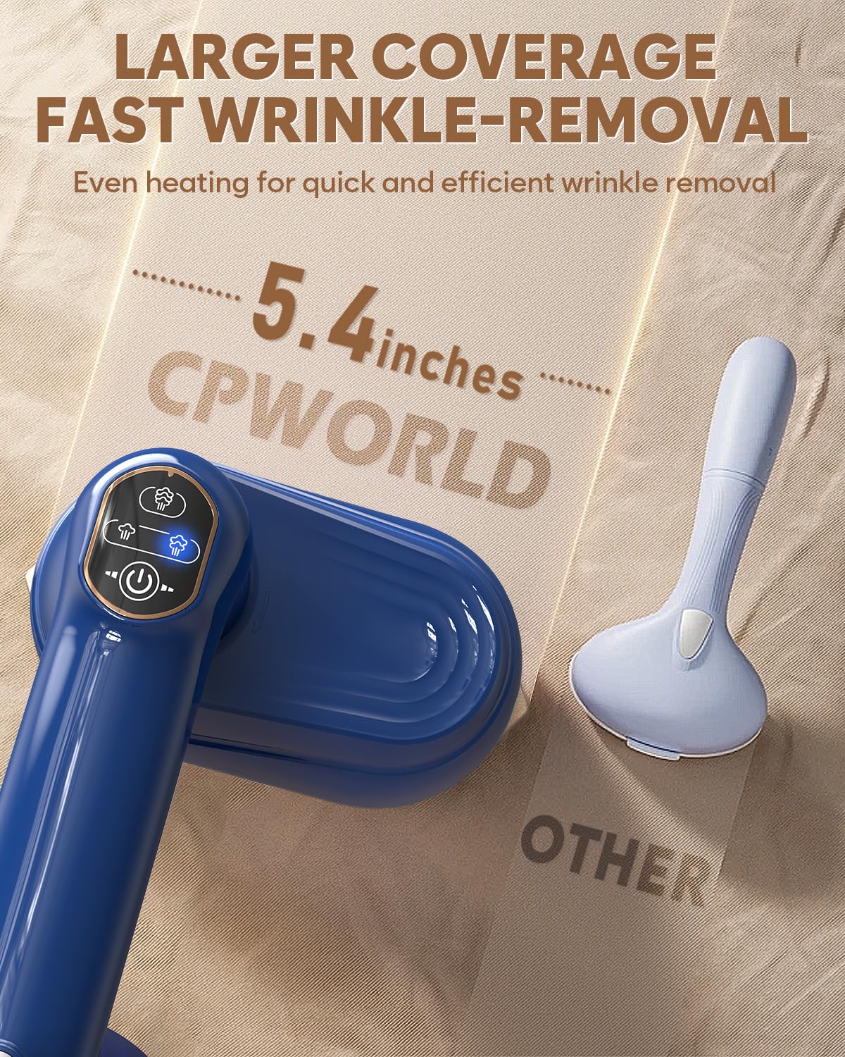 CPWORLD 2-in-1 Handheld Steamer & Iron for Clothes - 20 Second Heat Up, 230ml Large Water Tank, 180° Rotatable Handle, 1050W Portable Garment Steamer with Storage Bag (120V Only) - Perfect for Travel, Home Use, and Wrinkle-Free Outfits
