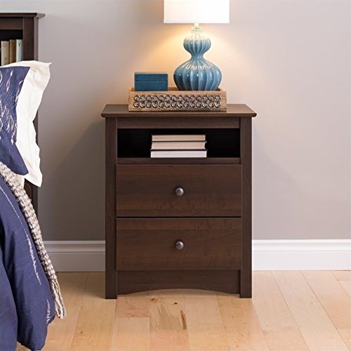Pemberly Row 3-Piece Bedroom Set with 2 Nightstands & Dresser in Espresso Finish - Perfect for Master Bedroom or Guest Room Furniture