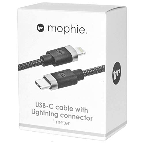 Mophie USB-C to USB-C Fast Charging Cable 1m (3.3ft) - High Speed Data Sync & Power Delivery for iPhone 15, MacBook, iPad Pro, Samsung Galaxy - Durable Nylon Braided Black Cable for Home, Office & Travel