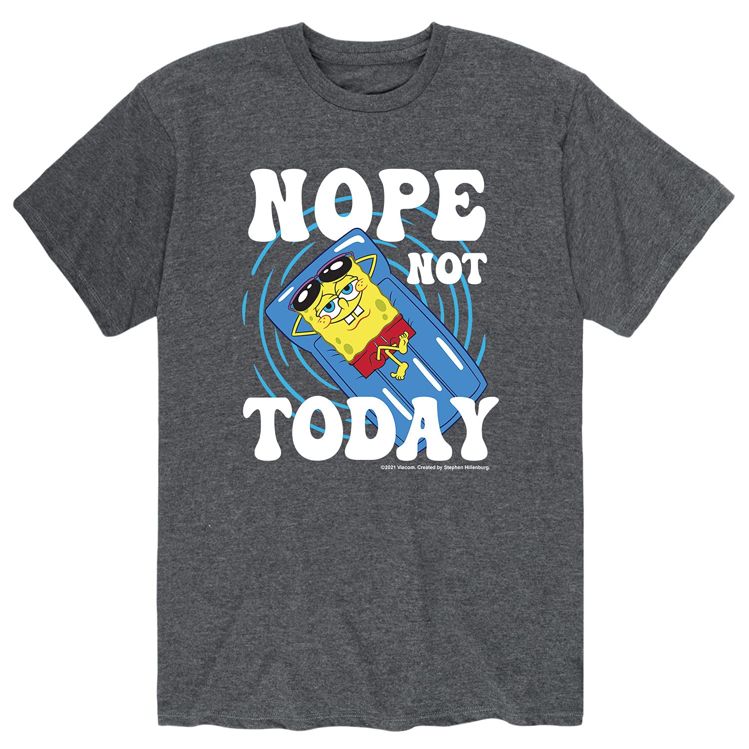 Spongebob Squarepants 'Nope Not Today' Graphic T-Shirt for Men - Soft Cotton Short Sleeve Tee - Casual Wear, Funny Gift for Fans, Everyday Outfit
