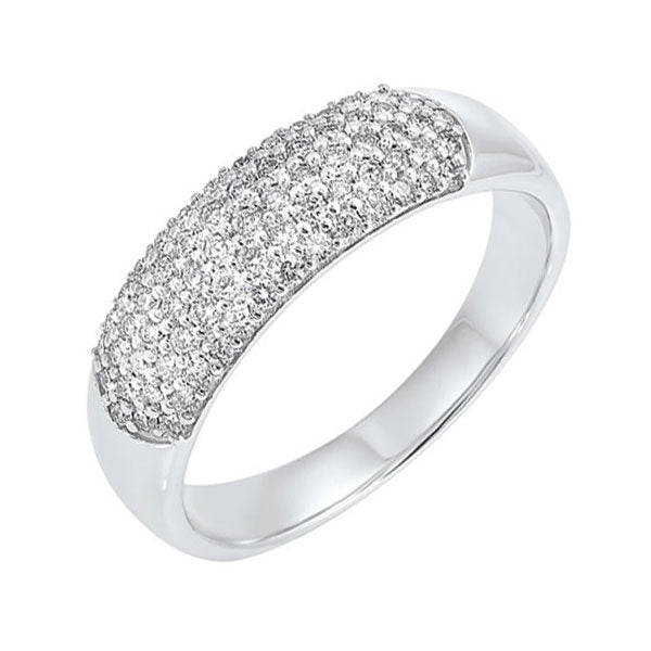 14K White Gold Diamond Band Ring - 1/2 Carat Total Weight (1/2 CTW) - Elegant Wedding, Anniversary or Gift Jewelry for Women