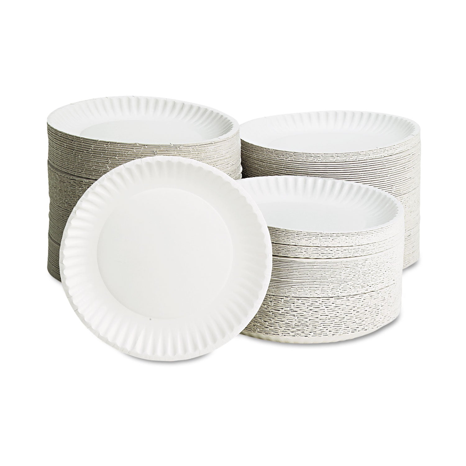 Eco-Friendly White Paper Plates 9 Inch Disposable Plates - 100 Pack | Bulk Compostable Dinner Plates for Parties, Picnics & BBQs | AJM Packaging Corporation