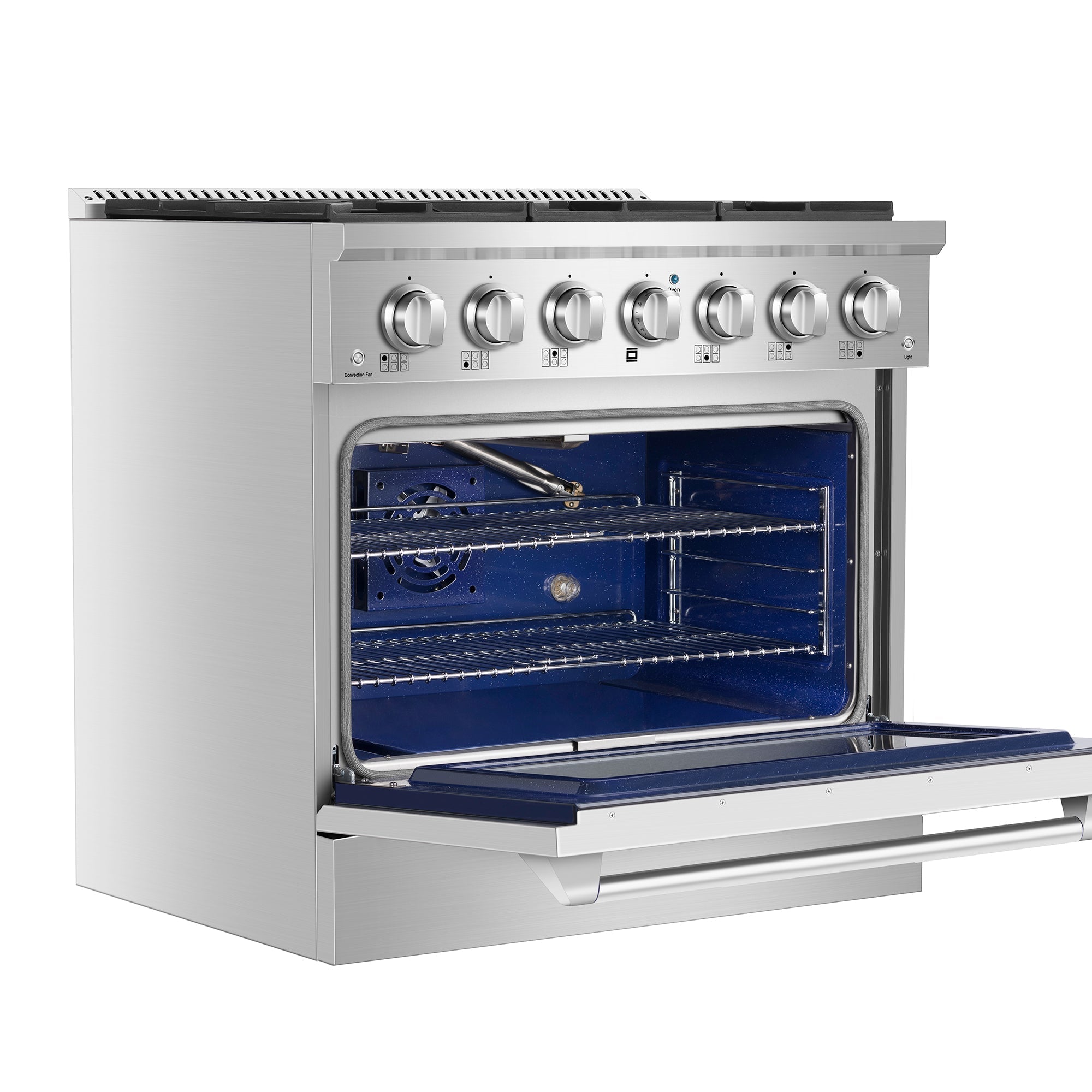 Empava 36 Inch Professional Style Freestanding Gas Range with 5 Burners - Stainless Steel (36GR08) - Perfect for Home Kitchens, Restaurants & Outdoor Cooking