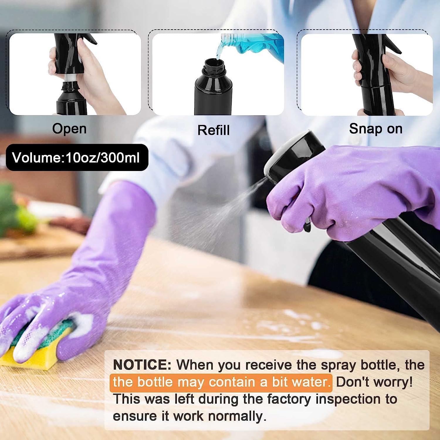 COLBEX 300ML Continuous Hair Plant Mister Spray Bottle - Fine Mist Empty Small Spray Bottle for Water, Alcohol & Cleaning Solutions - Perfect for Curly Hair Styling Products, Plant Care & Barber Accessories - Ideal for Salon, Home & Travel Use