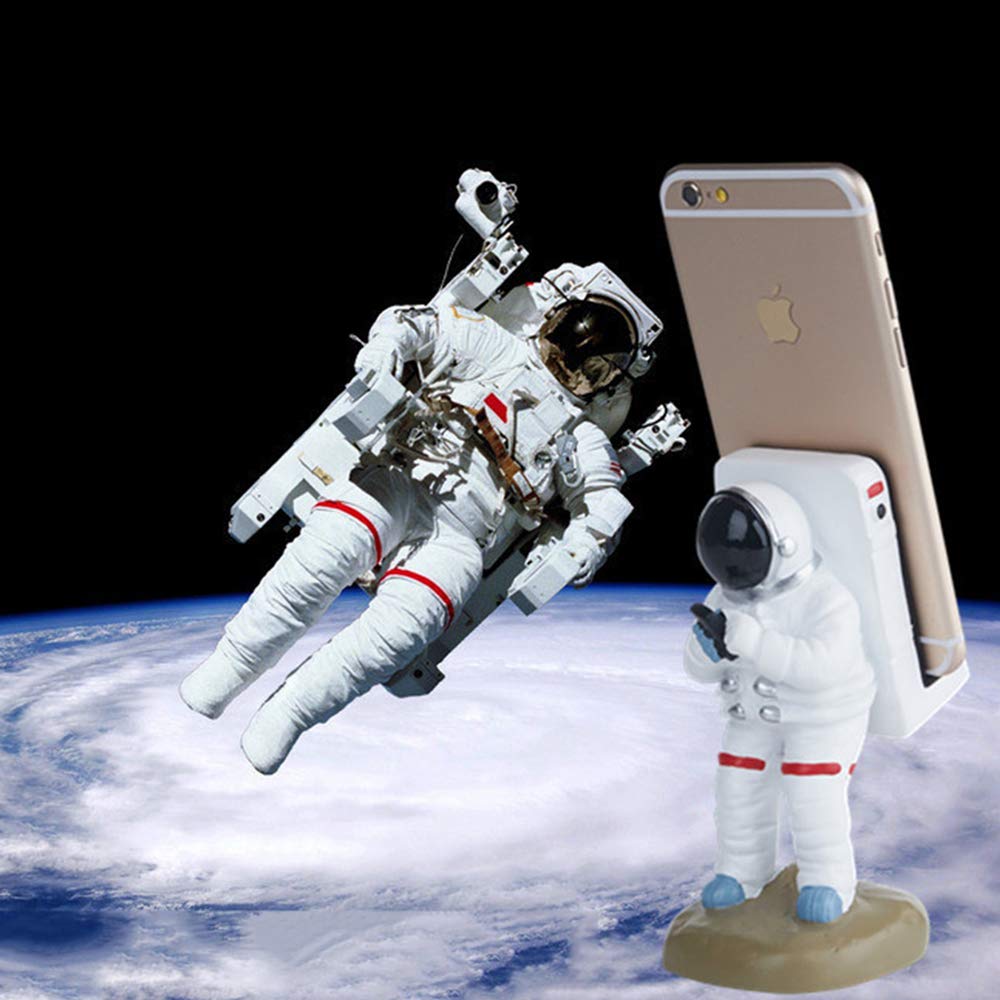 Upgraded Astronaut Style Cute Funny Phone Stand - Universal Resin Holder for iPhone, Android, Tablets & Desks | Perfect for Office, Home & Travel Use