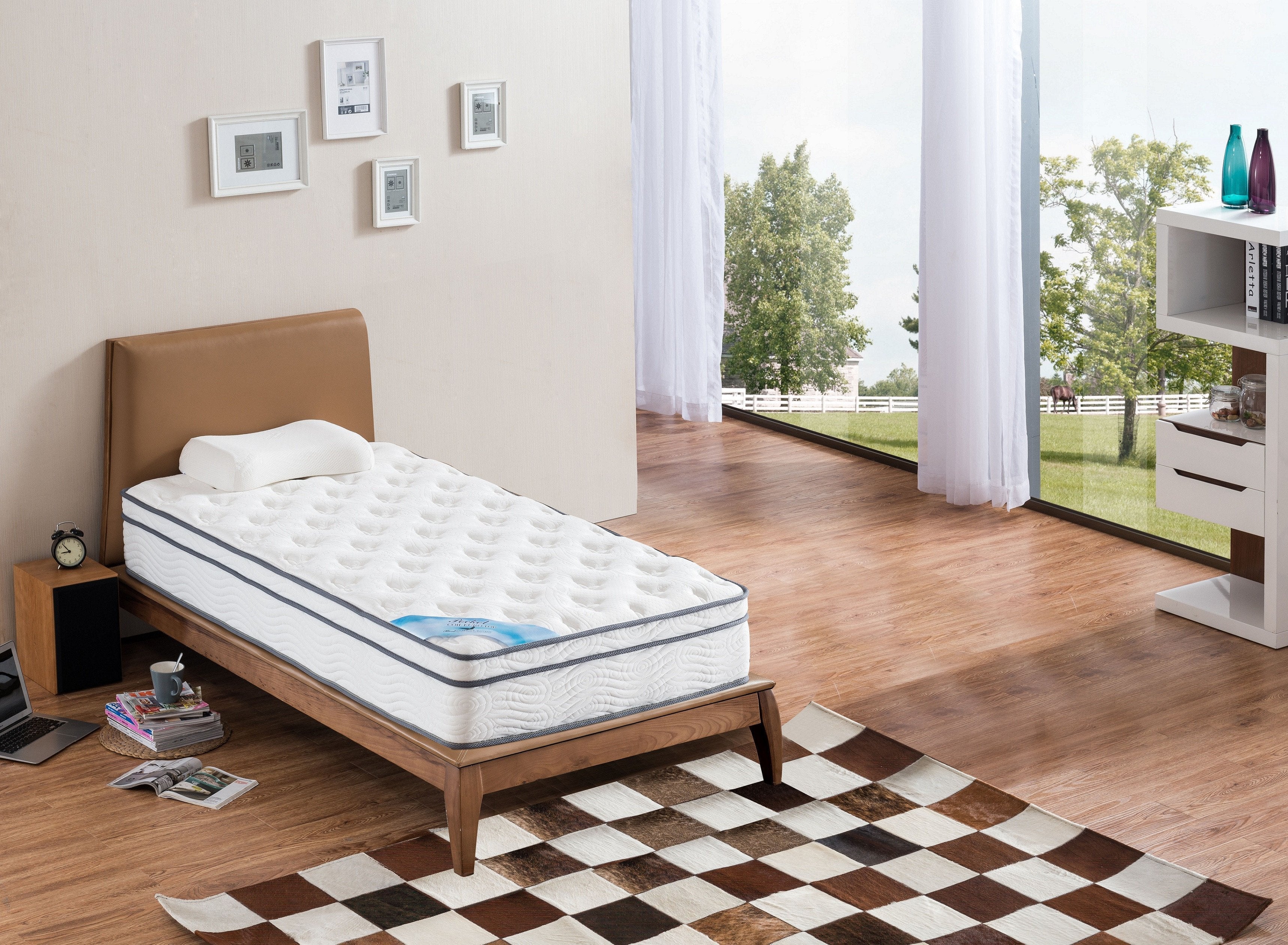 Premium Pillow Top Twin Size Pocket Spring Mattress - Supportive & Comfortable for Kids, Teens & Guest Rooms - Perfect for Back Pain Relief & Restful Sleep