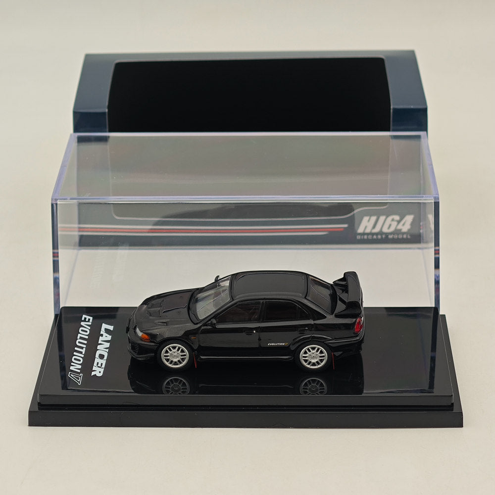 1/64 Scale Mitsubishi Lancer Evolution V GSR (CP9A) 1998 Model Diecast Car - Hobby Japan HJ642032ABK Black | Collectible Miniature Vehicle for Display, Racing Diorama & Car Enthusiasts
