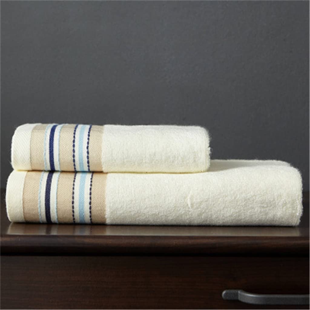 Premium Bamboo Fiber Bath Towel Set - Ultra Soft & Highly Absorbent Microfiber Towels for Adults, Large Size (Beige) - Perfect for Spa, Bathroom & Beach Use