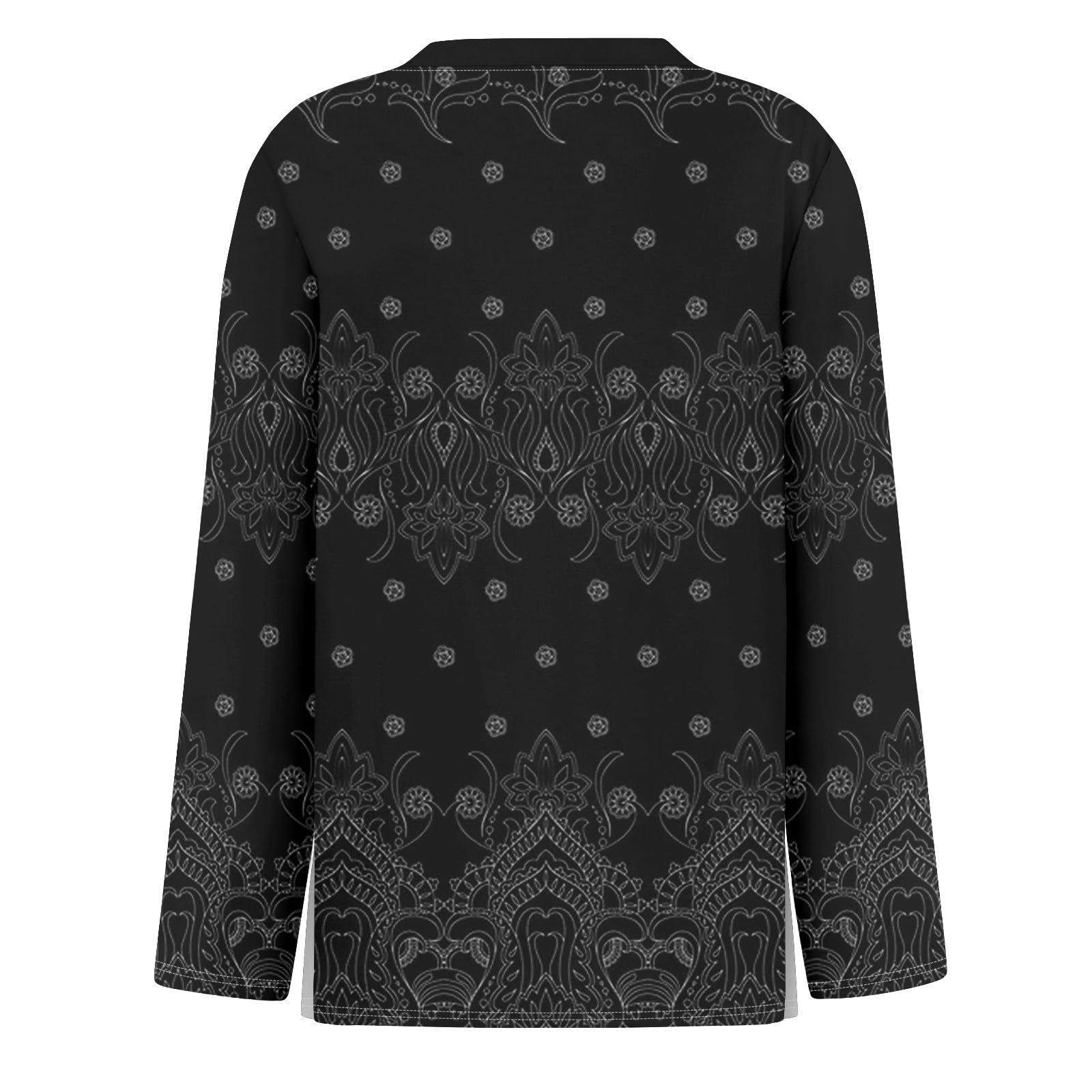 2024 Women's Long Sleeve Shirts - Loose Fit Casual Henley Neck Tunic Tops with Prints | Fall Fashion Essential for Work, Weekend & Layering