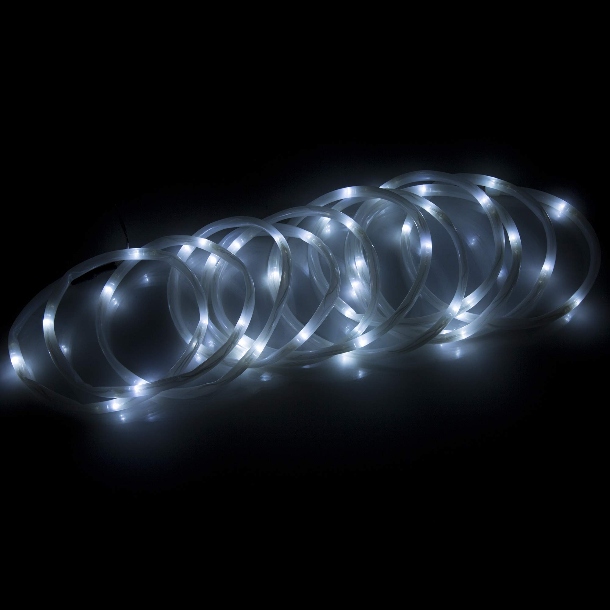 Pure Garden Solar Powered LED Rope Lights - 2 Pack Outdoor Waterproof String Lights for Patio, Yard, Garden, Deck & Fence Decoration (Warm White)