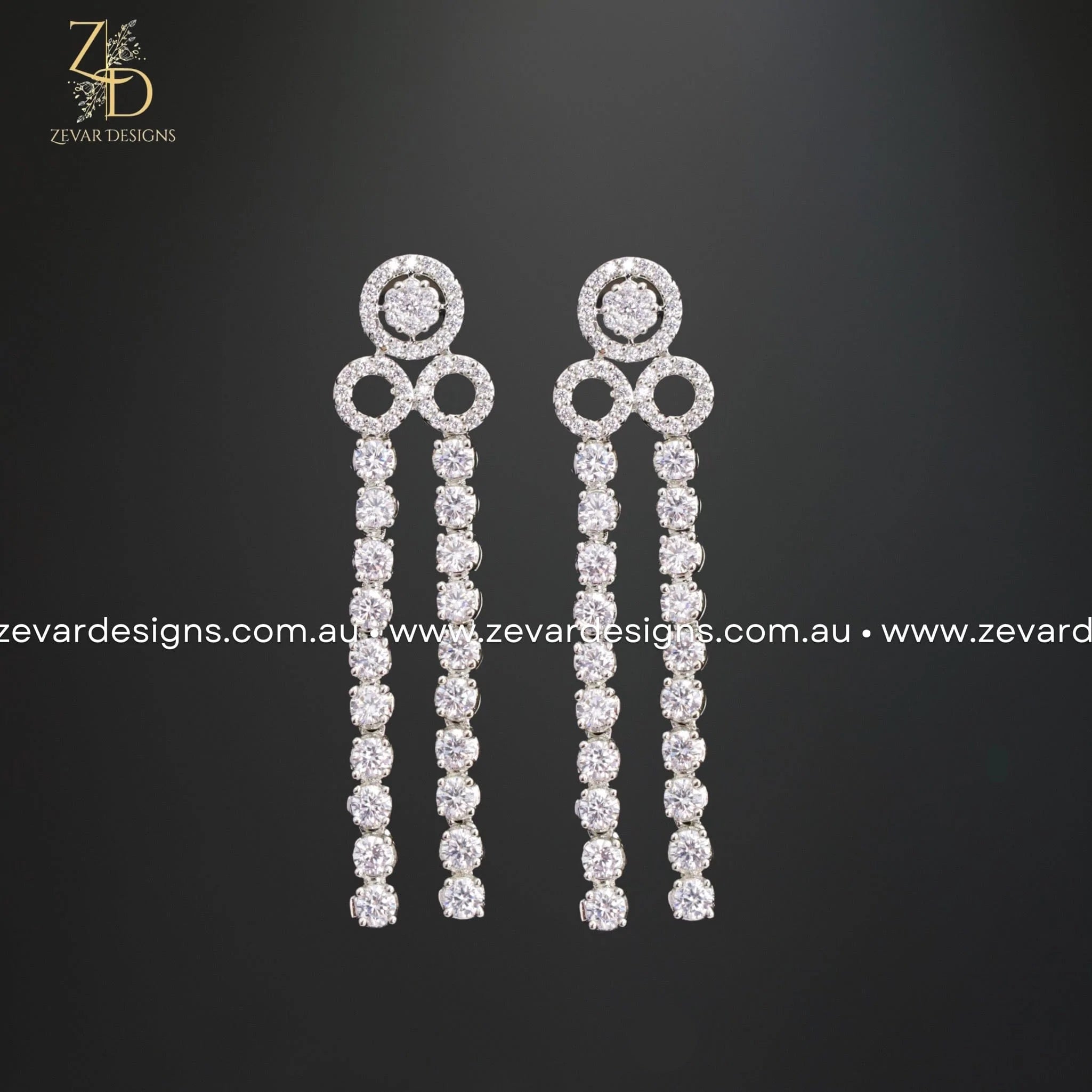 Zircon Necklace Set in White Rhodium - Elegant Jewelry for Women, Perfect for Parties, Weddings & Special Occasions