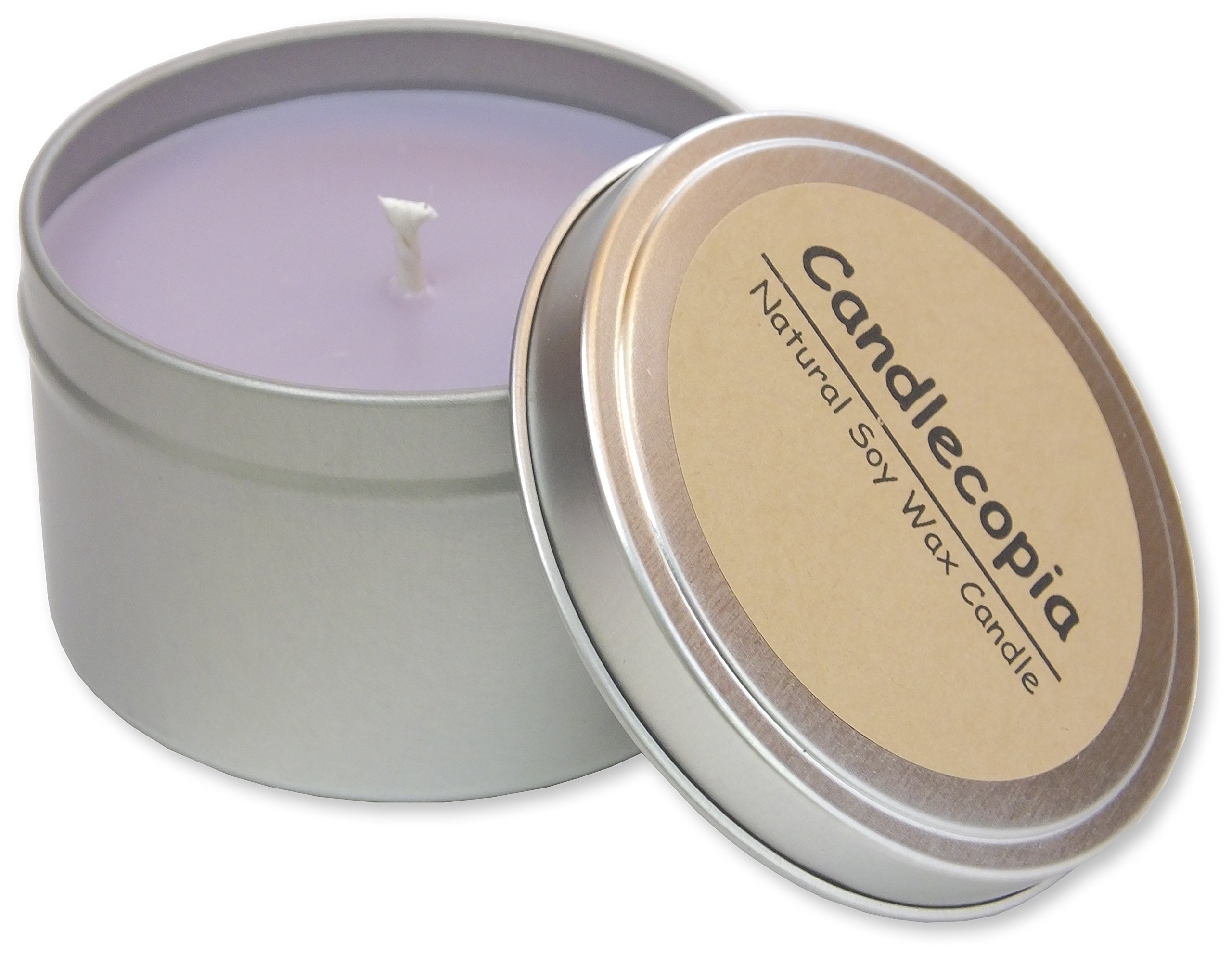 French Lavender Scented Soy Wax Travel Candle - 8oz Vegan Tin Candle for Home, Office, Spa & Gifts - Hand Poured in USA