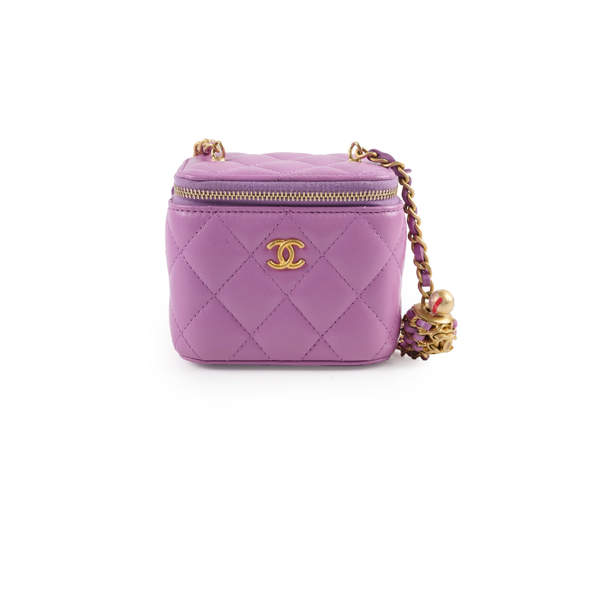 Chanel Mini Pearl Crush Vanity Case in Purple Lambskin Leather - Luxury Crossbody Bag for Women, Perfect for Evening Parties & Date Nights