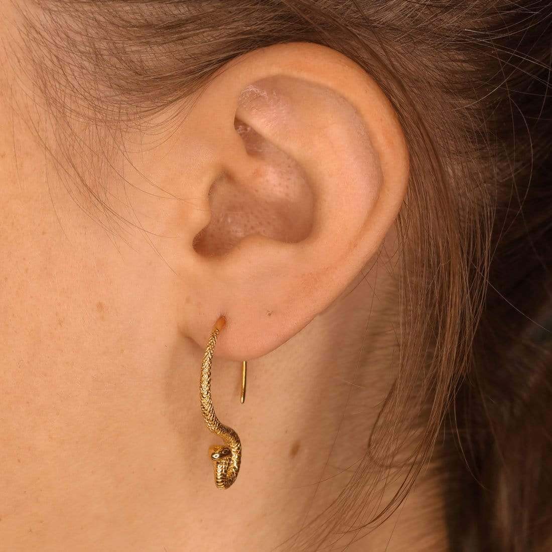 Elegant Cobra Hoop Gold Earrings for Women - 14K Gold Plated Snake Design Statement Jewelry - Perfect for Parties, Date Nights & Special Occasions