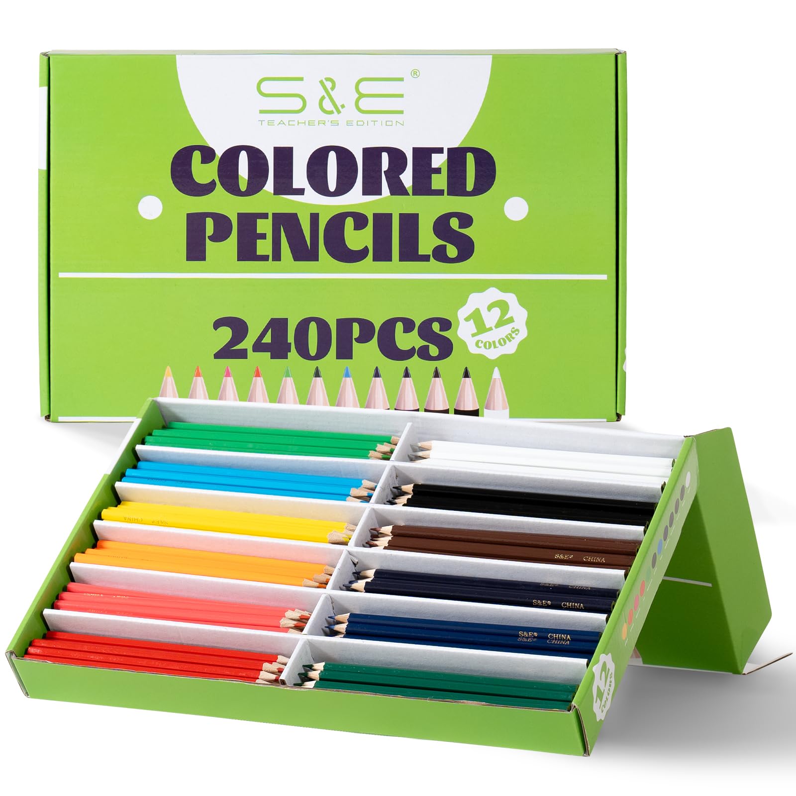 240-Piece S&E Teacher's Edition Colored Pencils Set - Premium Wooden Coloring Pencils for Sketching, Drawing & Art Projects - Perfect Gift for Artists, Students & Teachers (Great for Classroom, Home Studio & Christmas Gifts)