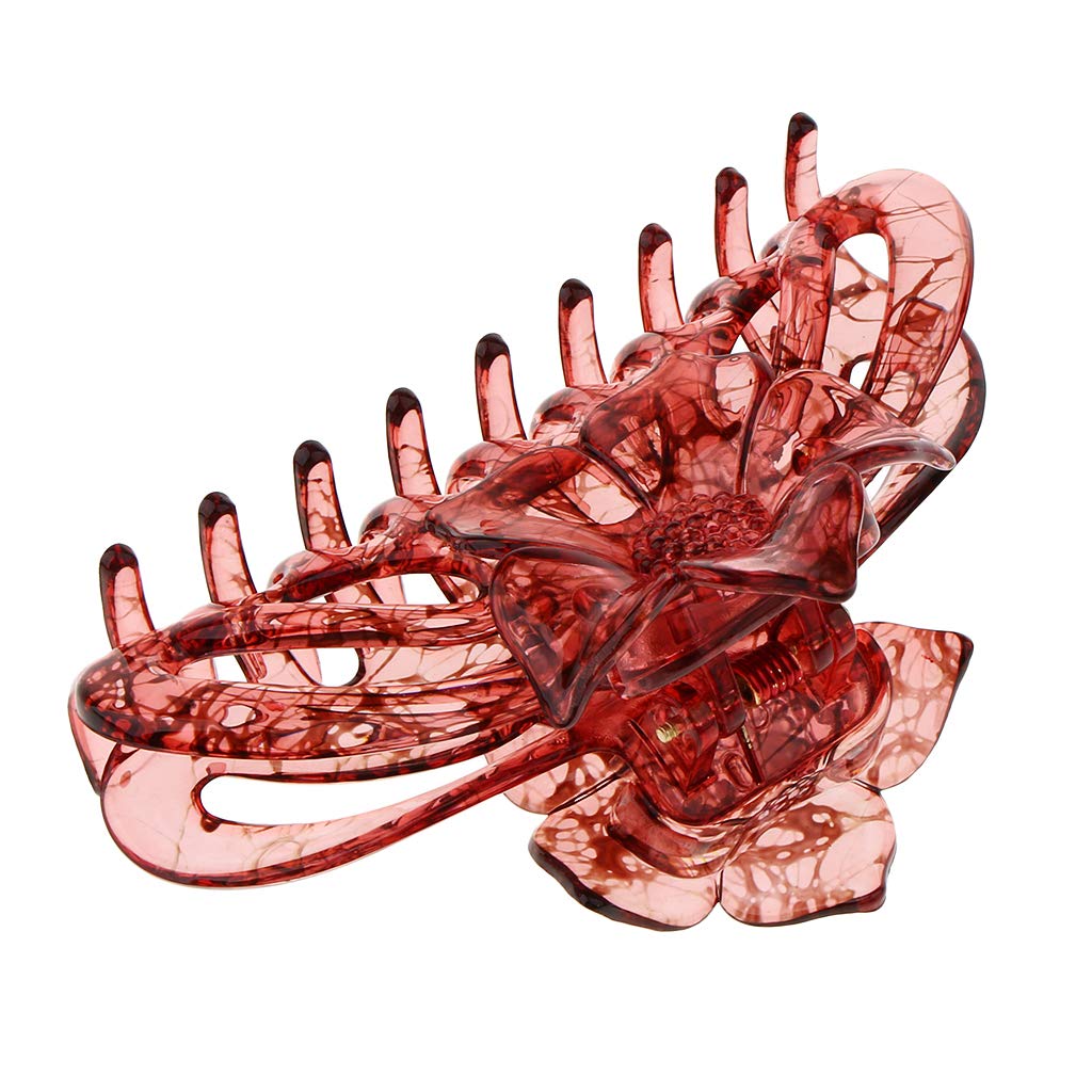 Wowobjects® Large Acrylic Banana Hair Clip for Thick Hair - Light Red | Strong Hold Hair Clamp for Women, Perfect for Ponytails, Buns & Updos - Salon Quality Hair Accessory