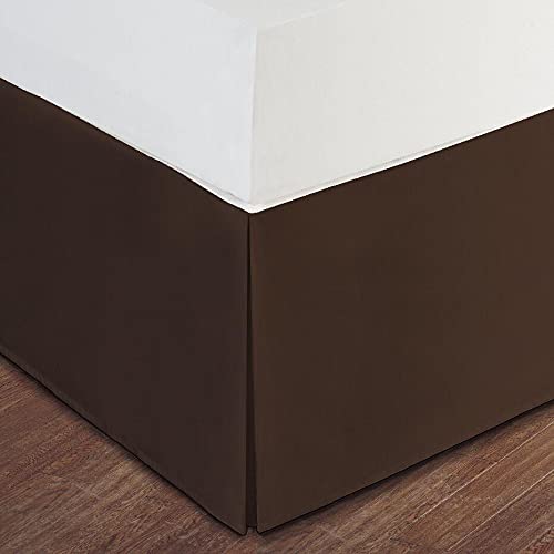 Luxury Chocolate Brown Hotel Bed Skirt with Tailored Pleat - 14