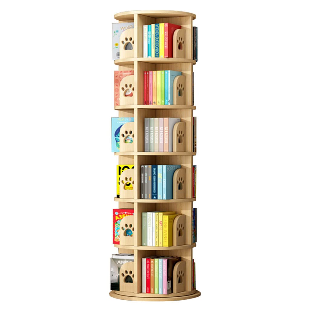 360° Rotating Kids Bookshelf - Wooden Children's Bookcase for Bedroom, Living Room & Home Library - Space-Saving Corner Shelf (50.5x191.6cm) - Perfect for Organizing Toys, Books & Decor in Small Spaces