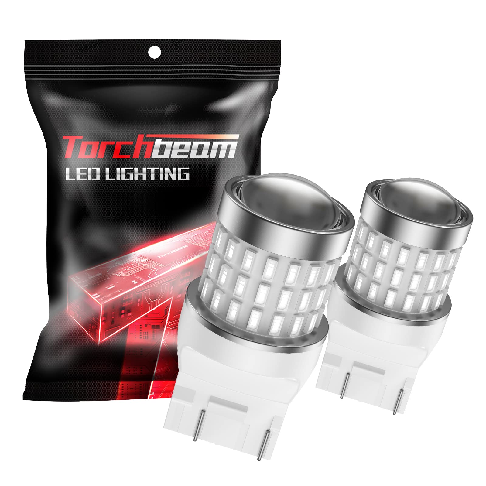 Torchbeam 7443 7440 LED Bulbs - Super Bright Red Brake Lights 3000LM (300% Brighter) - Direct Replacement for 7441 7444 T20 LED Tail & Parking Lights - CANBUS Error Free - Perfect for Car, Truck, SUV & Motorcycle Brake Light Upgrades