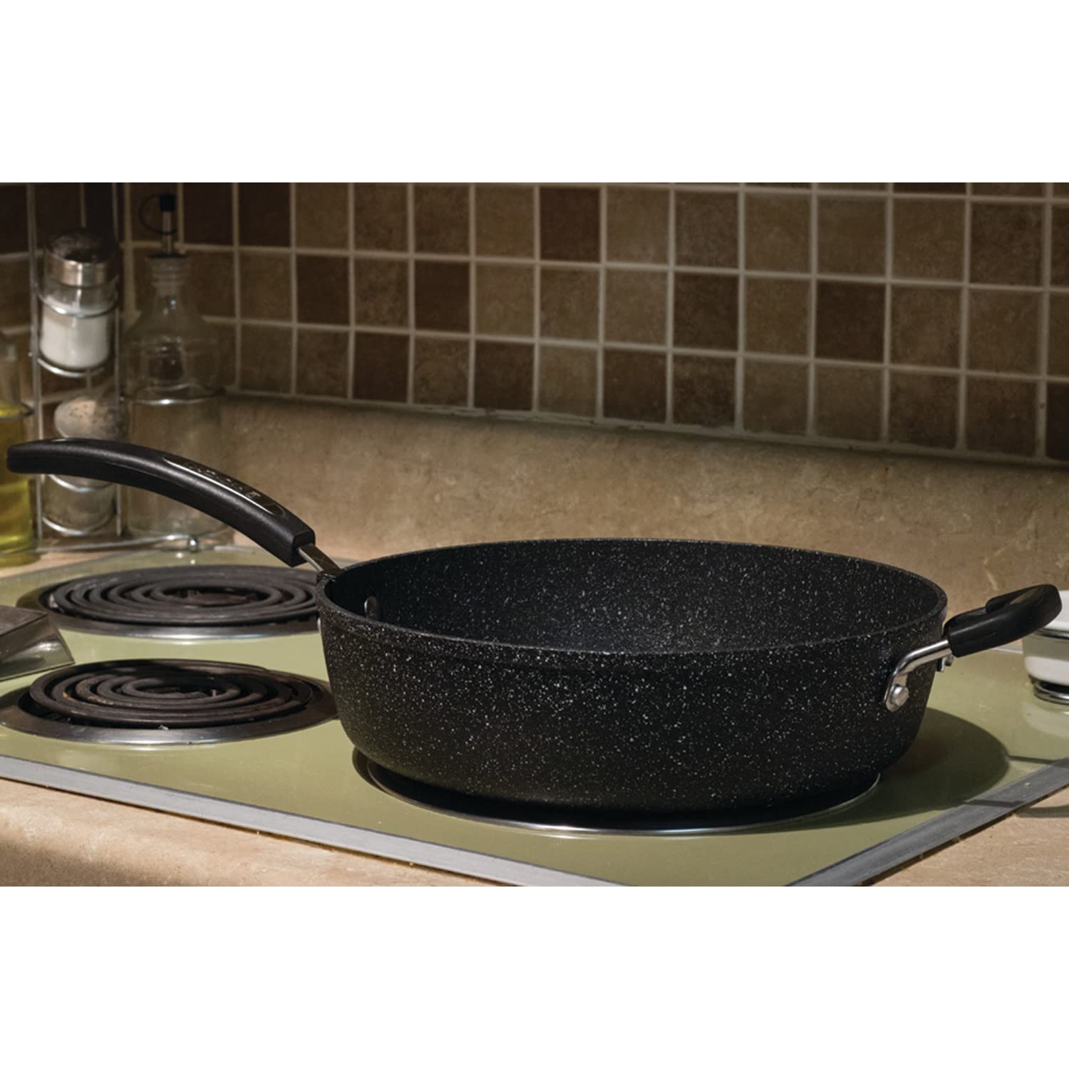 Starfrit The Rock 11-Inch Nonstick Deep Fry Pan with Lid - Premium Cast Aluminum Cookware for Frying, Searing & Sauteing - Perfect for Home Kitchen, Restaurant & Outdoor Cooking