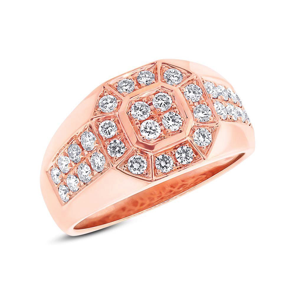 14KT Gold 1.18 CTW Diamond Men's Fashion Ring - Elegant Wedding Band, Anniversary Gift for Him, Perfect for Special Occasions & Everyday Wear