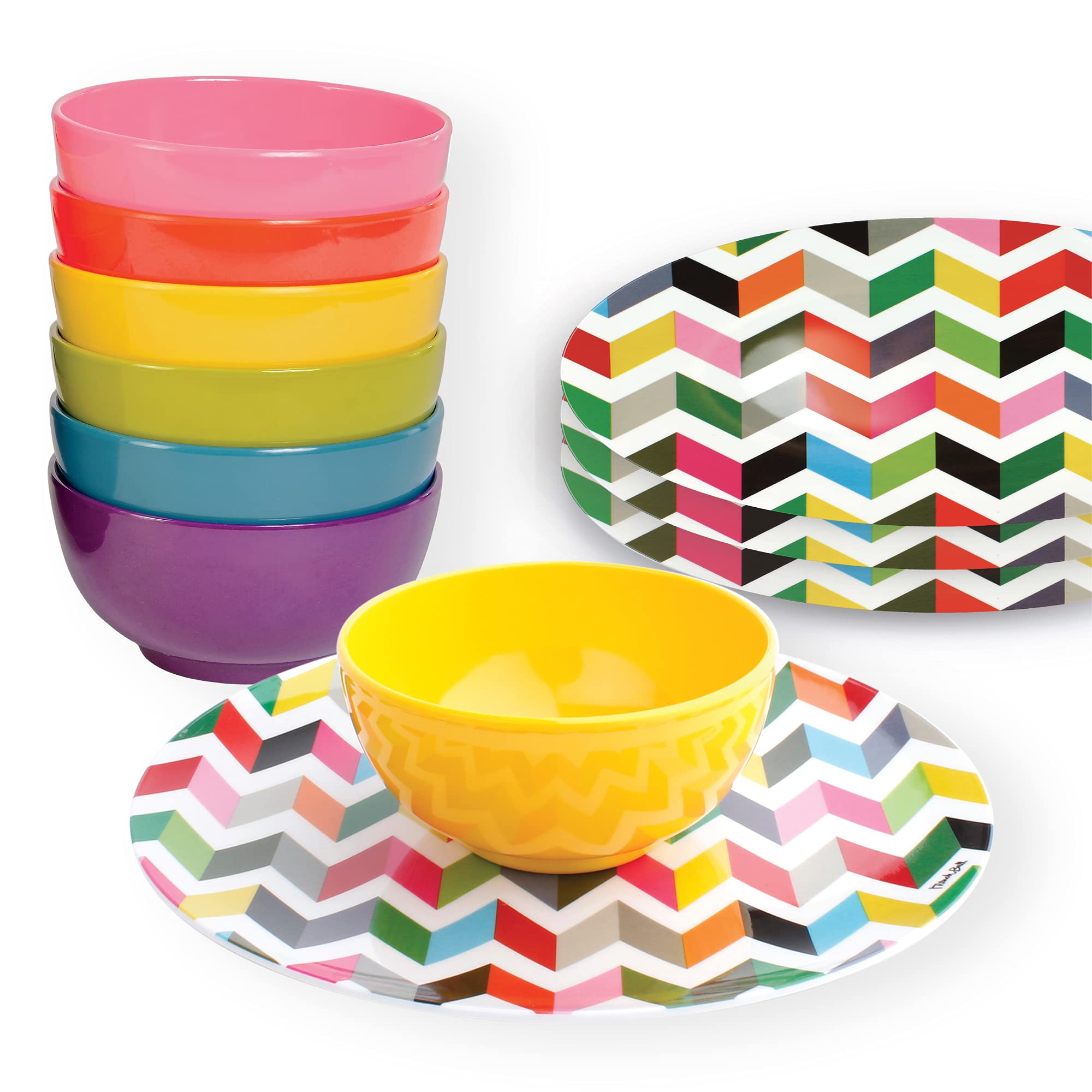 French Bulldog Melamine Plates - 4-Piece 9 Inch Dinner Plate Set - Durable BPA-Free Salad Plates for Indoor & Outdoor Use - Perfect for Picnics, BBQs, and Pet-Themed Parties