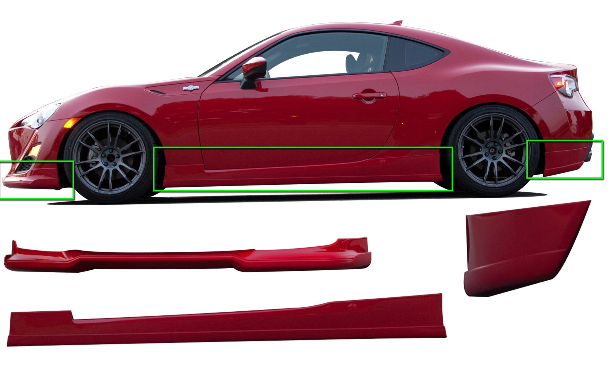 2013-2015 Scion FR-S 5-Piece Lower Body Kit - KB21022L | Aerodynamic Upgrade for Street Racing & Car Shows