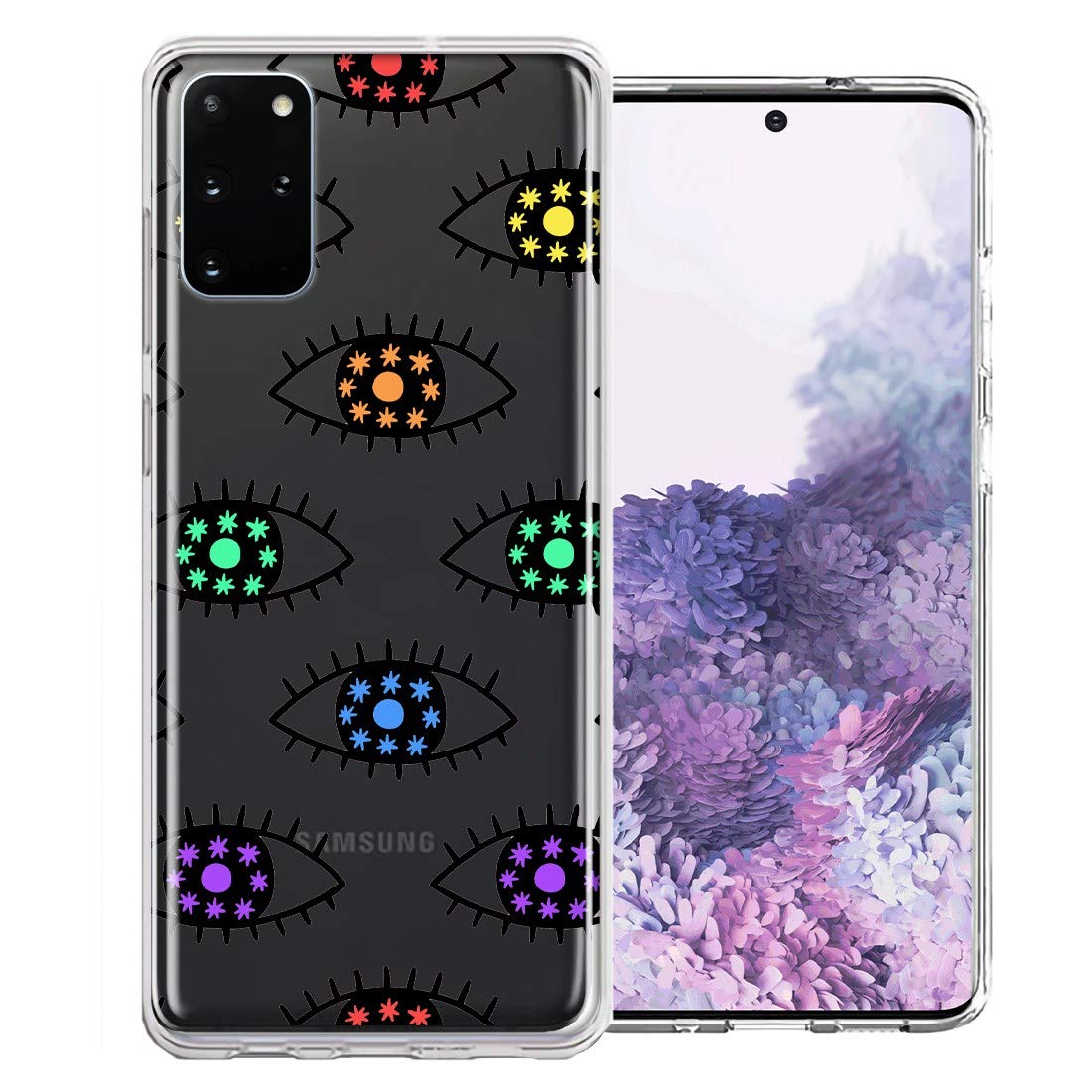 Samsung Galaxy S20 Case - Rainbow Evil Eyes Design Double Layer Protective Cover for Shockproof & Scratch Resistance | Perfect for Daily Use, Travel, and Outdoor Activities