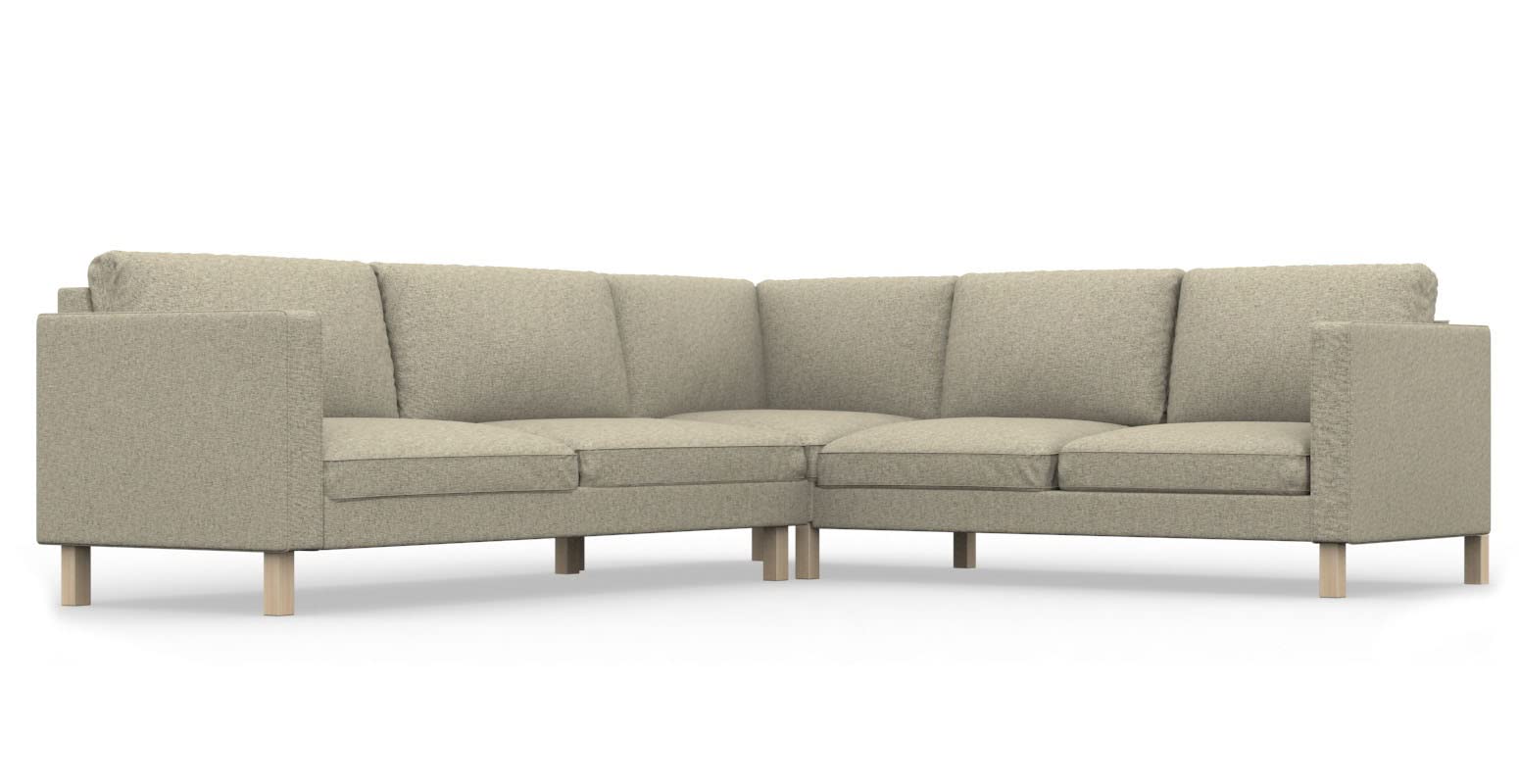 Handmade COMFORTLY Sofa Slipcover Replacement for IKEA KARLSTAD Corner Sectional 3+2/2+3 - Premium Linen Blend Beige Couch Cover Only - Perfect for Living Room, Family Room & Home Decor
