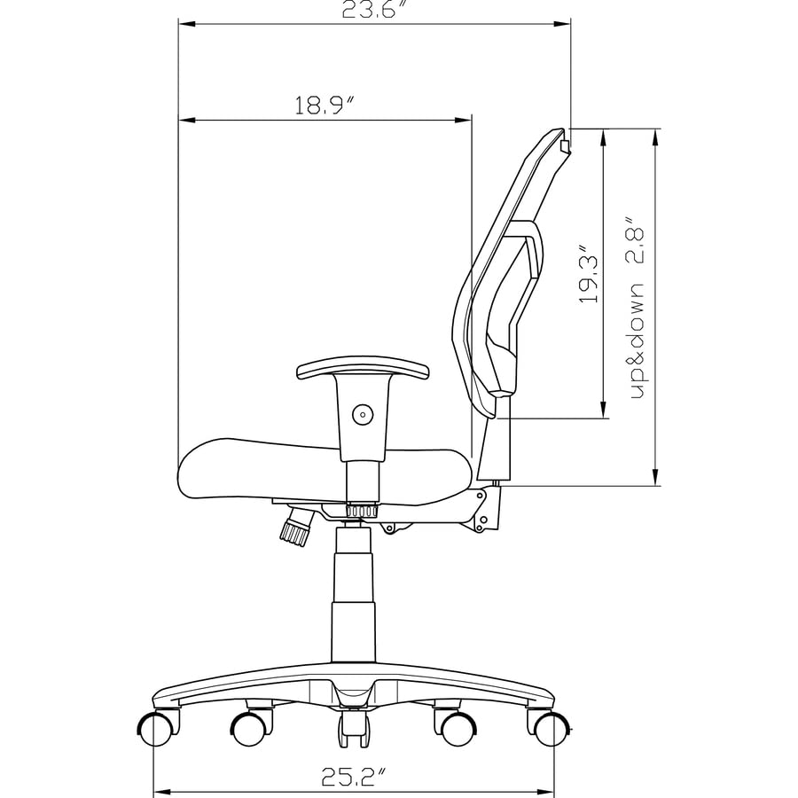 Lorell LLR86201 ErgoMesh Series Managerial Mid-Back Chair - Adjustable Ergonomic Office Chair for Home & Business Use, Comfortable Mesh Back Support for Long Hours Sitting