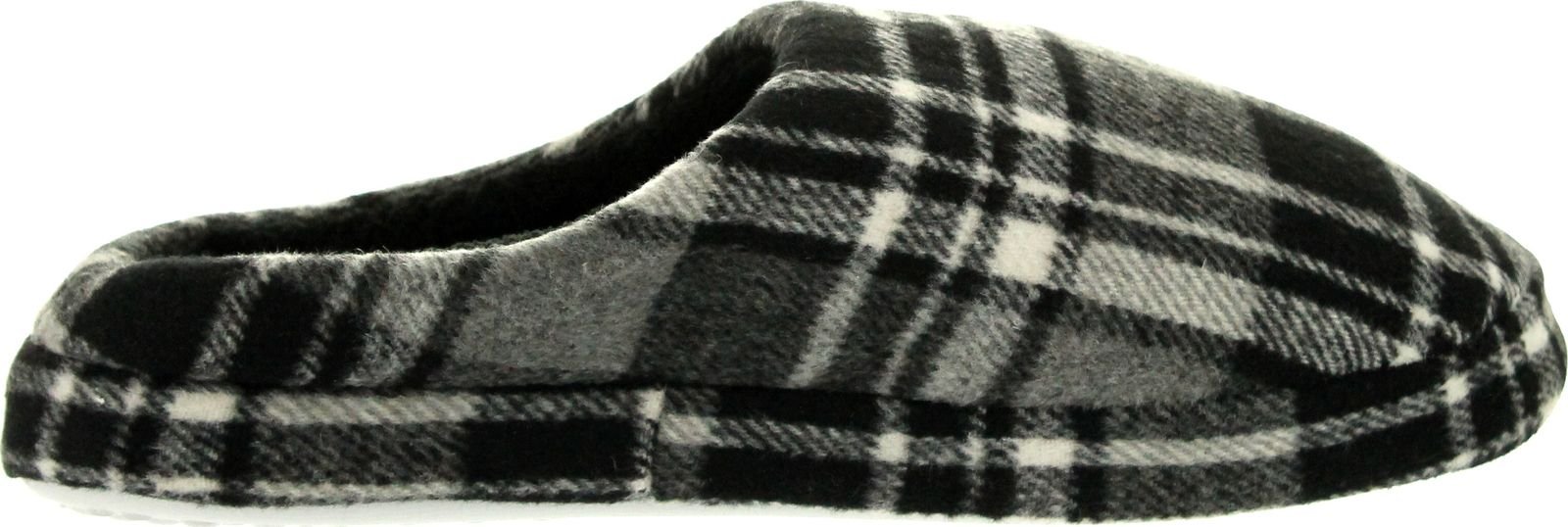 Empire Men's Open Back Plaid Fleece Slippers - Cozy Indoor House Shoes for Winter Comfort | Perfect for Lounging at Home, Relaxing by the Fireplace & Cold Weather Wear