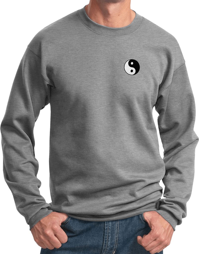 Cool Yin Yang Patch Pocket Print Men's Yoga Sweatshirt - Comfortable Workout & Lounge Wear for Yoga, Gym, and Casual Outfits