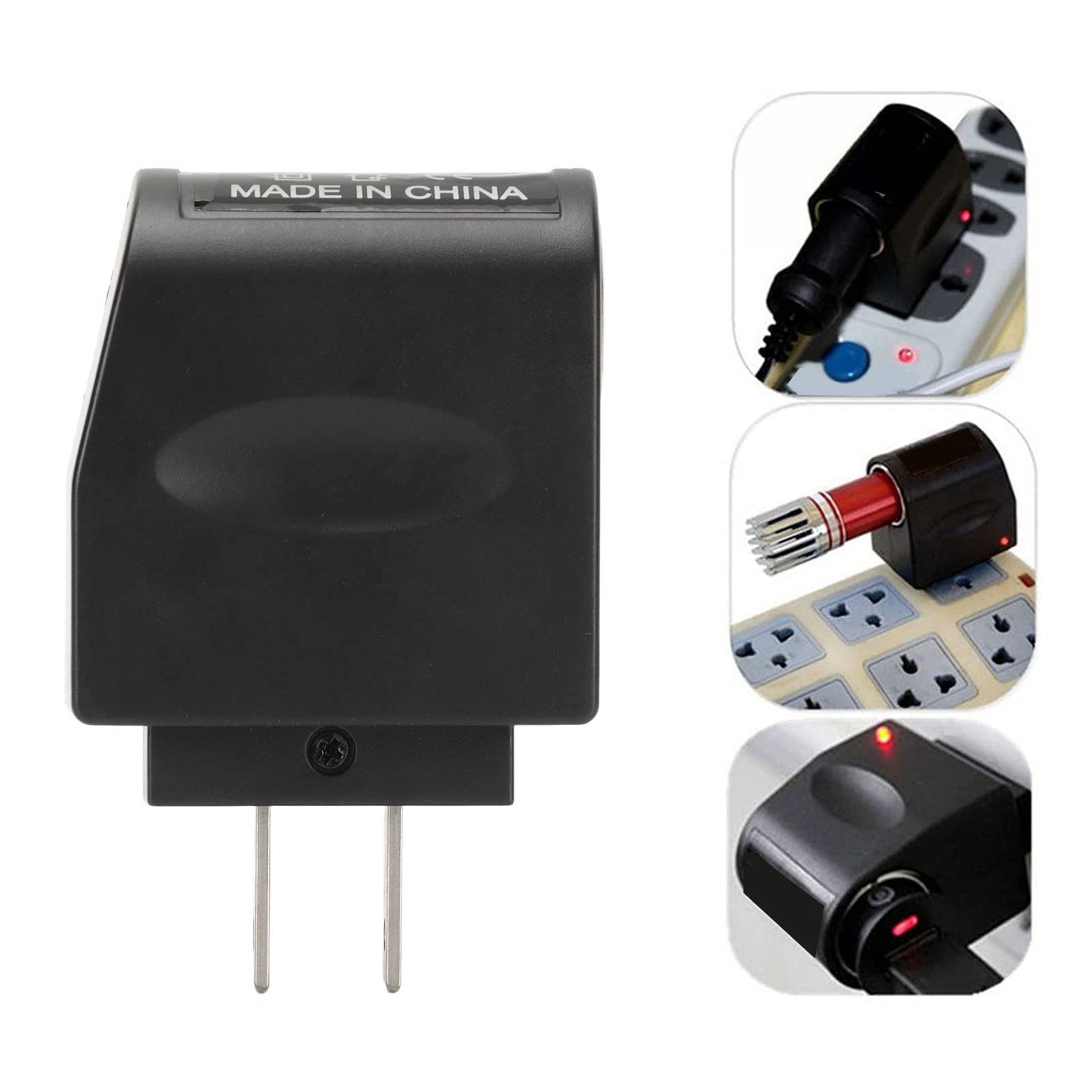 12V Power Supply Adapter - AC to DC Converter with Cigarette Lighter Socket (100-240V) for Car Electronics, GPS, Dash Cams & Portable Devices - US Wall Plug