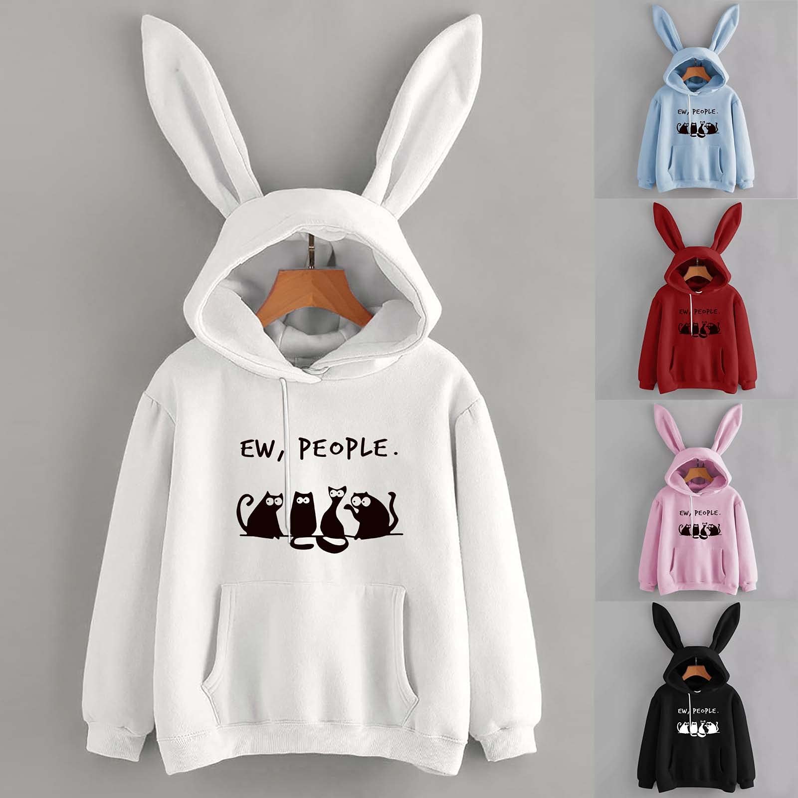 2022 Anime Hoodies for Women & Teen Girls - Cute Cat Print Halloween Sweatshirt, Winter Casual Loose Fit Pullover with Drawstring (Perfect for Cosplay, Halloween Parties & Daily Wear)