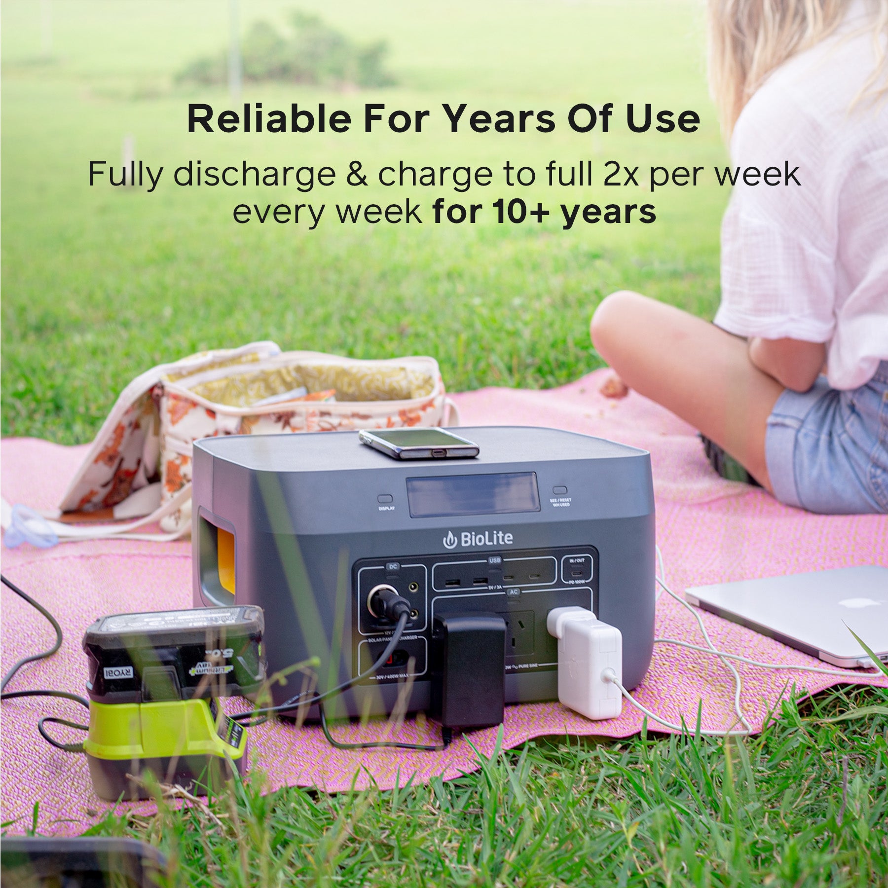 BaseCharge 1500+ Portable Power Station - 1500W/1512Wh Solar Generator for Outdoor Camping, RV Trips & Emergency Backup Power
