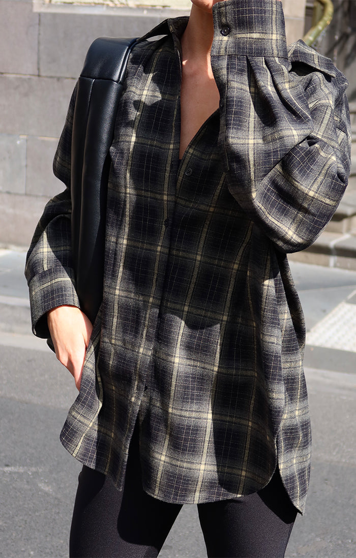 The PAX Olive Plaid Shirt for Men - Stylish Casual Button Down Shirt for Everyday Wear, Outdoor Adventures & Work