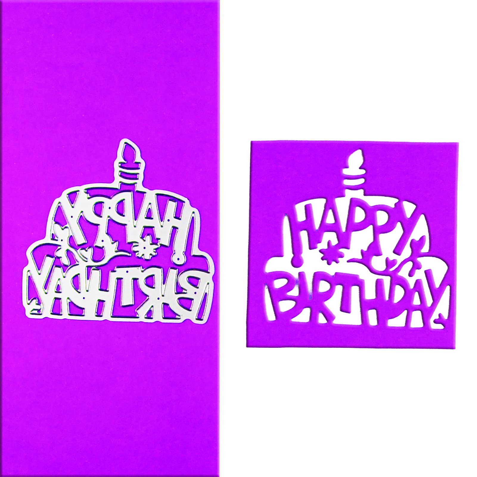 Happy Birthday Cake Die Cuts for Card Making - Metal Cutting Dies & Embossing Stencils for DIY Scrapbooking, Greeting Cards, and Craft Projects - Perfect for Birthday Invitations, Party Decorations, and Handmade Gifts